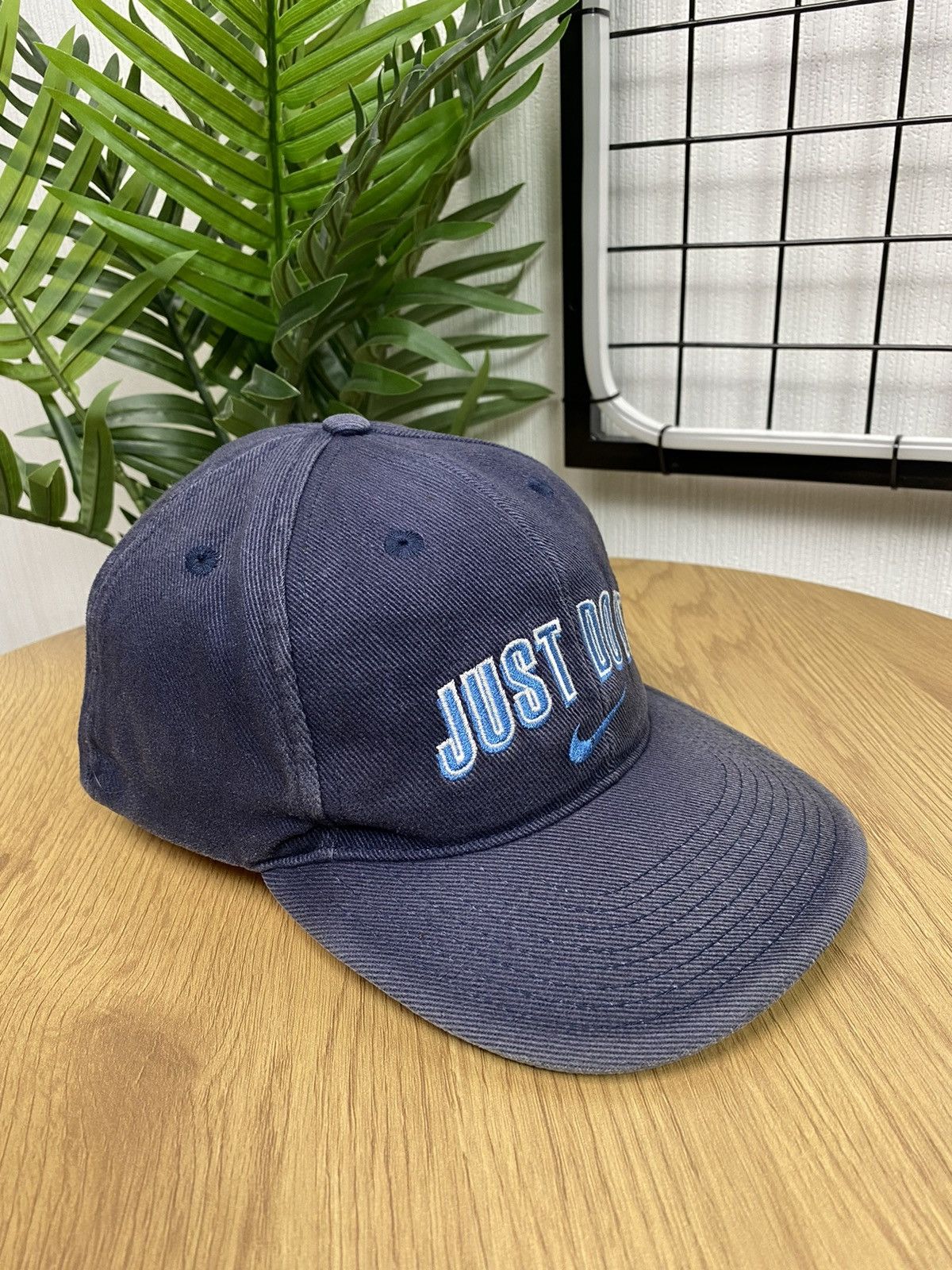 Vintage Vintage 90s Nike “Just do it” Hat Cap Big Logo Blue Unisex Size ONE SIZE - 13 Thumbnail