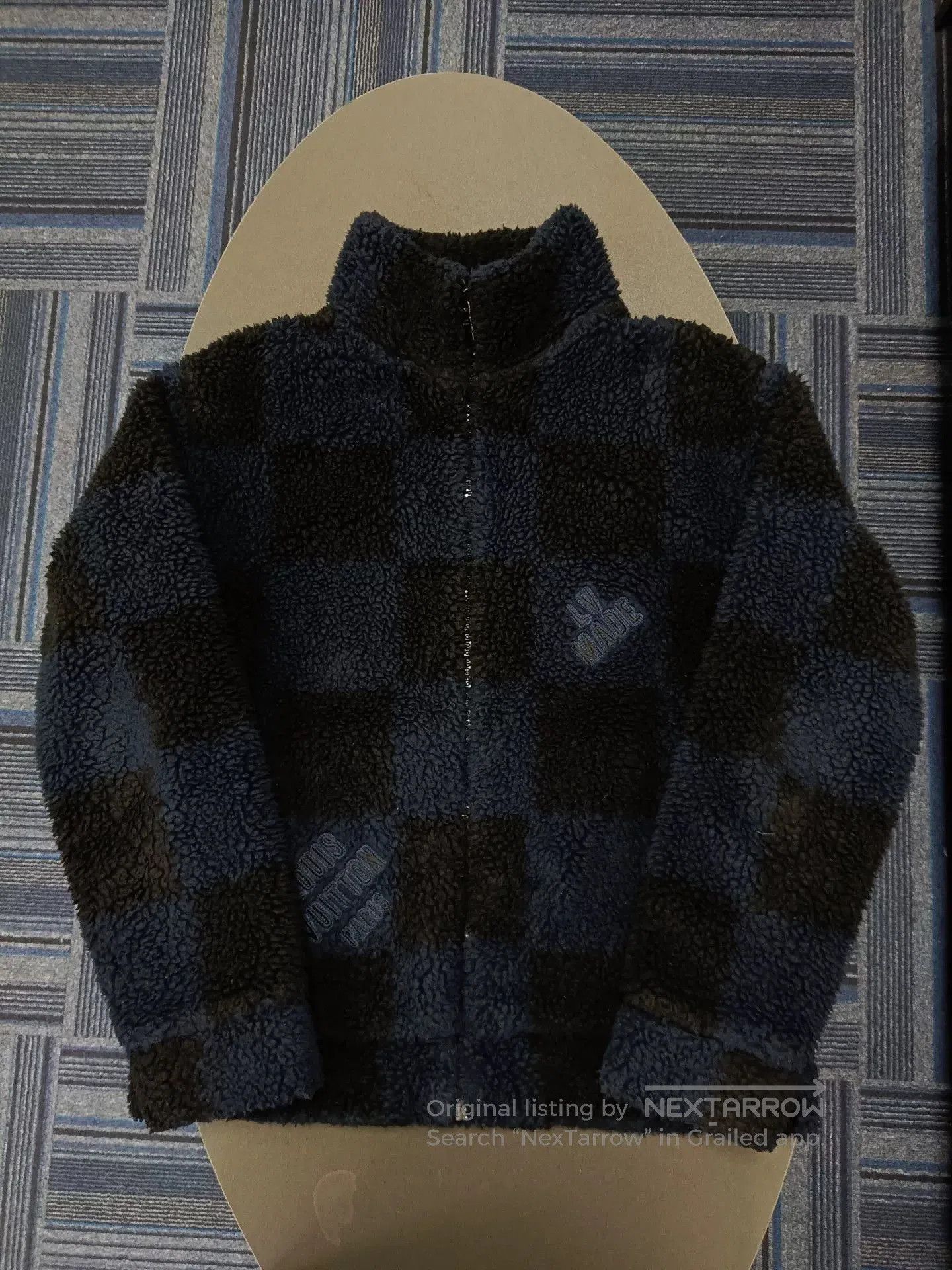 Louis Vuitton Louis Vuitton Checkered Fleece Jacket in Blue Black. Size US L / EU 52-54 / 3 - 1 Thumbnail