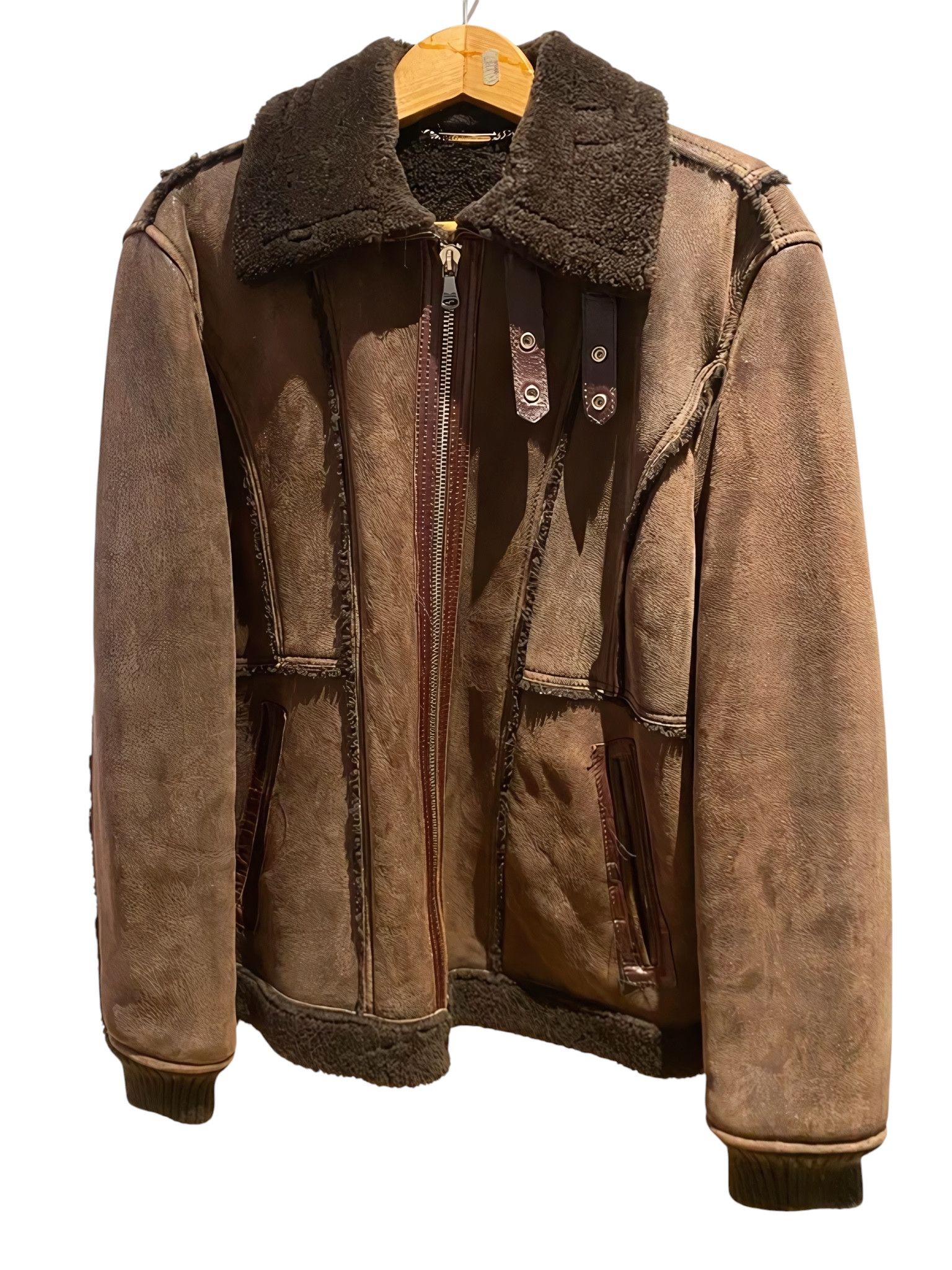 Dolce & Gabbana 2000'S LAMB SKIN SUEDE LEATHER SHEARLING JACKET Size US L / EU 52-54 / 3 - 2 Thumbnail