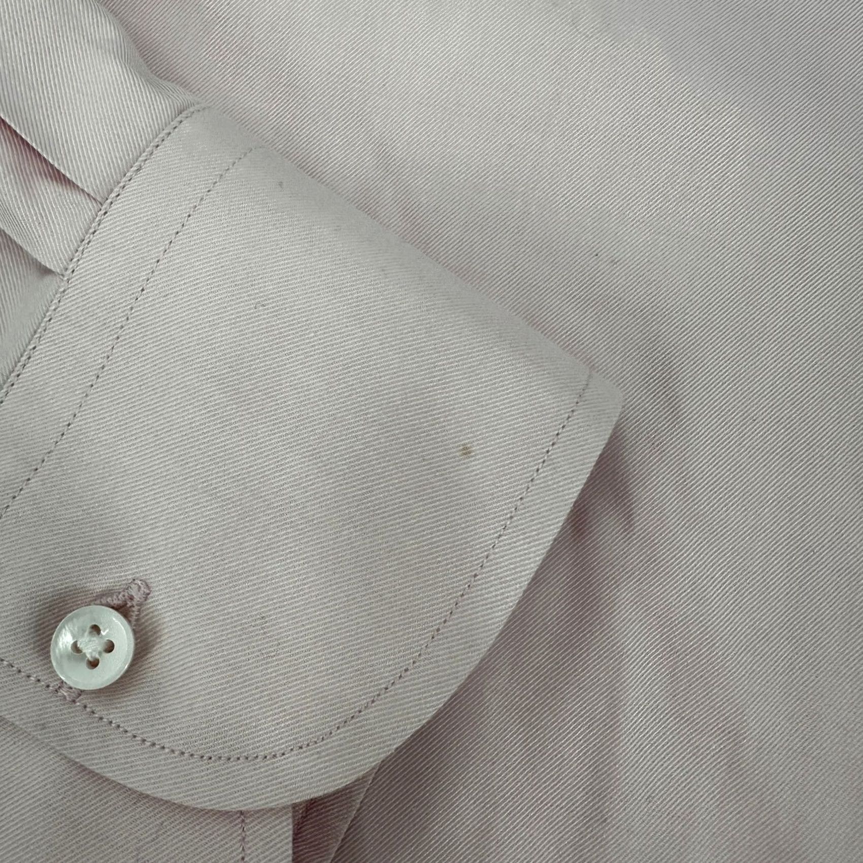 Pinko Spier Mackay Dress Shirt Pink Long Sleeve Men XL 17.5 36 Solid Classic Spread Barrel Cuff 100% Cotton Wrinkle Resistant Size 46R - 3 Thumbnail