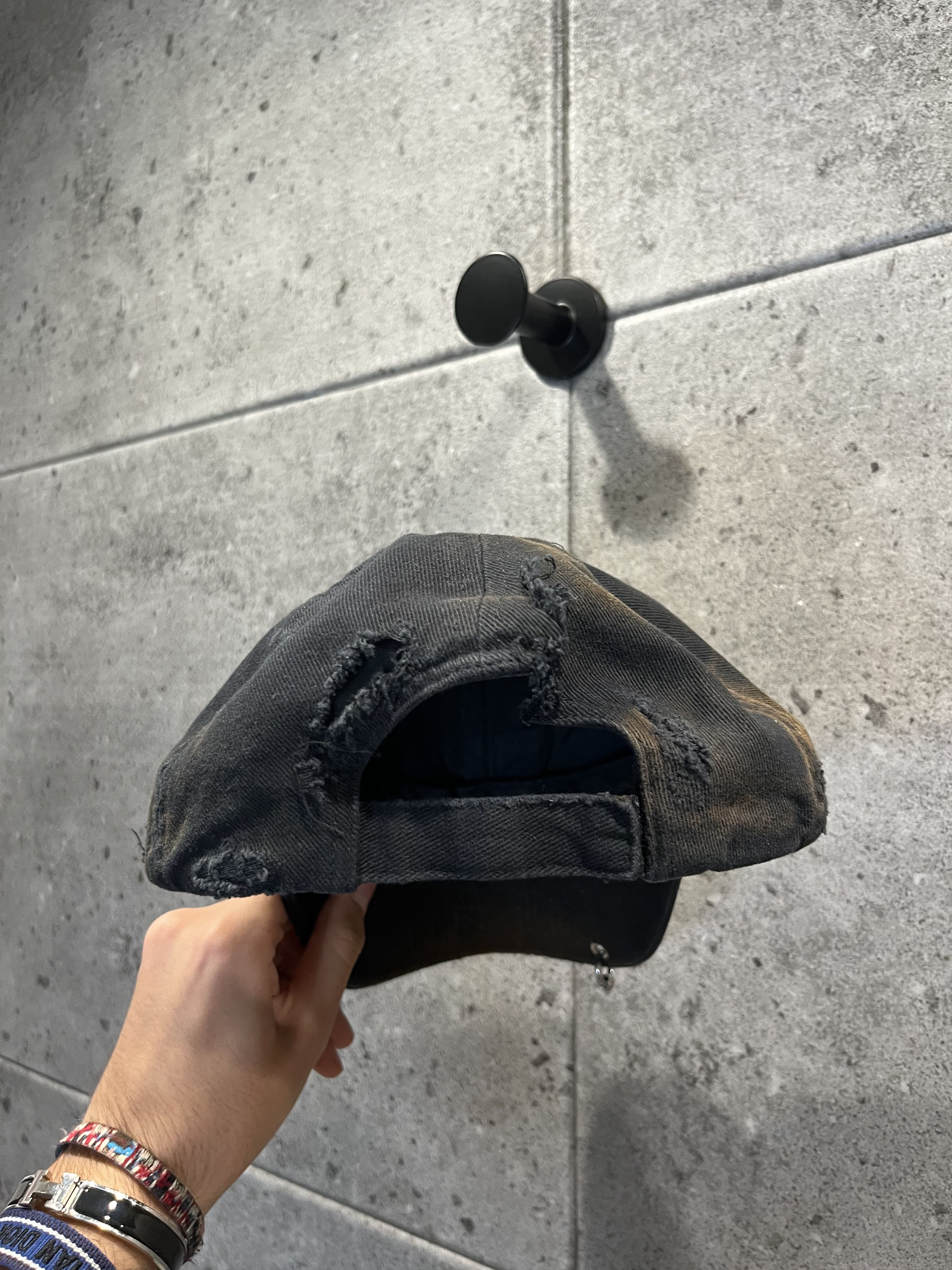 BALENCIAGA Destroyed BB Pierced Cap