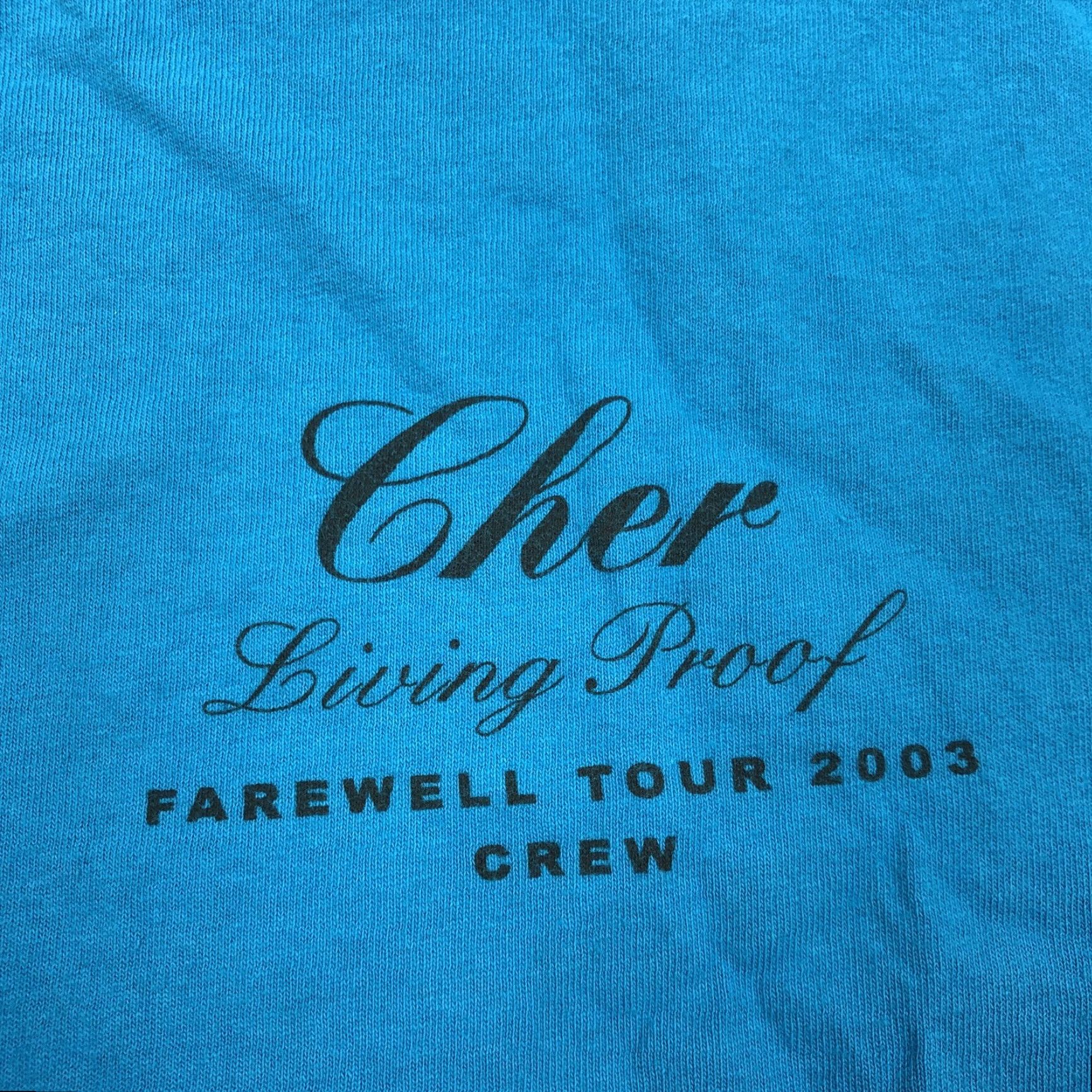 Vintage VINTAGE Cher Living Proof Farewell Tour GIANT T-Shirt Men XL Teal Graphic Print 2003 Crew Neck Short Sleeve Size US XL / EU 56 / 4 - 3 Thumbnail