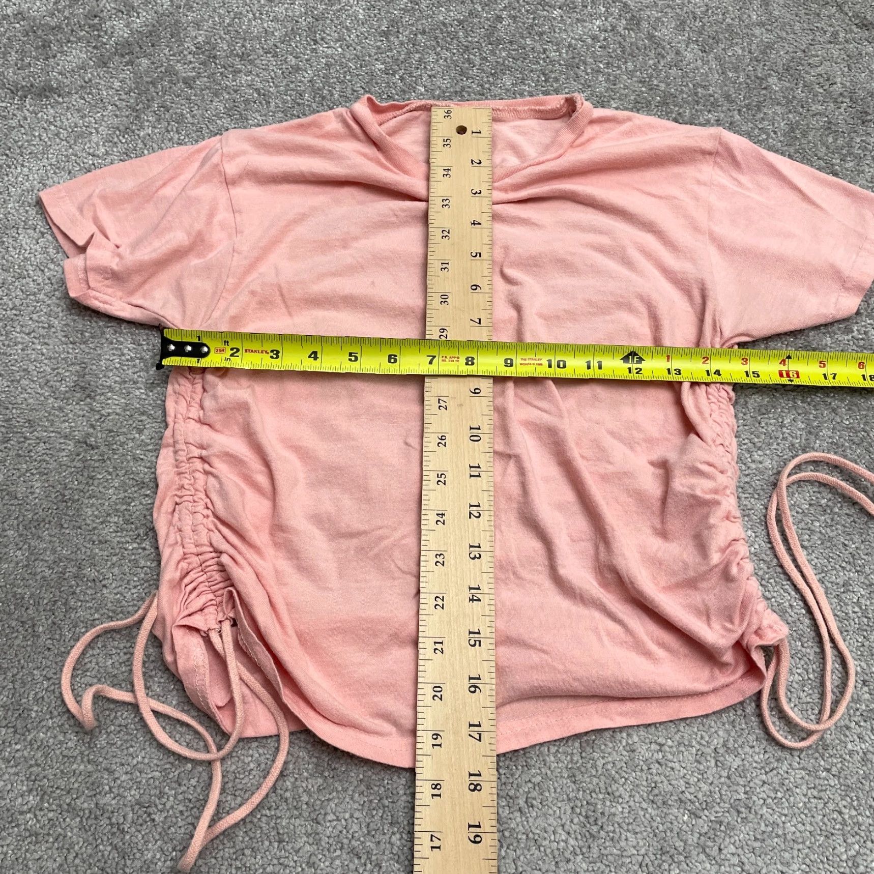 Pinko Onfire Ruched Backless Top Juniors Medium Pink Cotton Crew Neck Short Sleeve Size M / US 6-8 / IT 42-44 - 7 Thumbnail