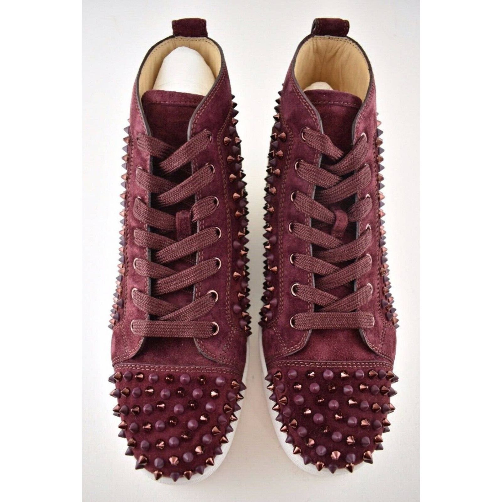 Christian Louboutin Christian Louboutin Mens Louis Flat Spike Prunus Red Mix Size US 7 / EU 40 - 7 Thumbnail