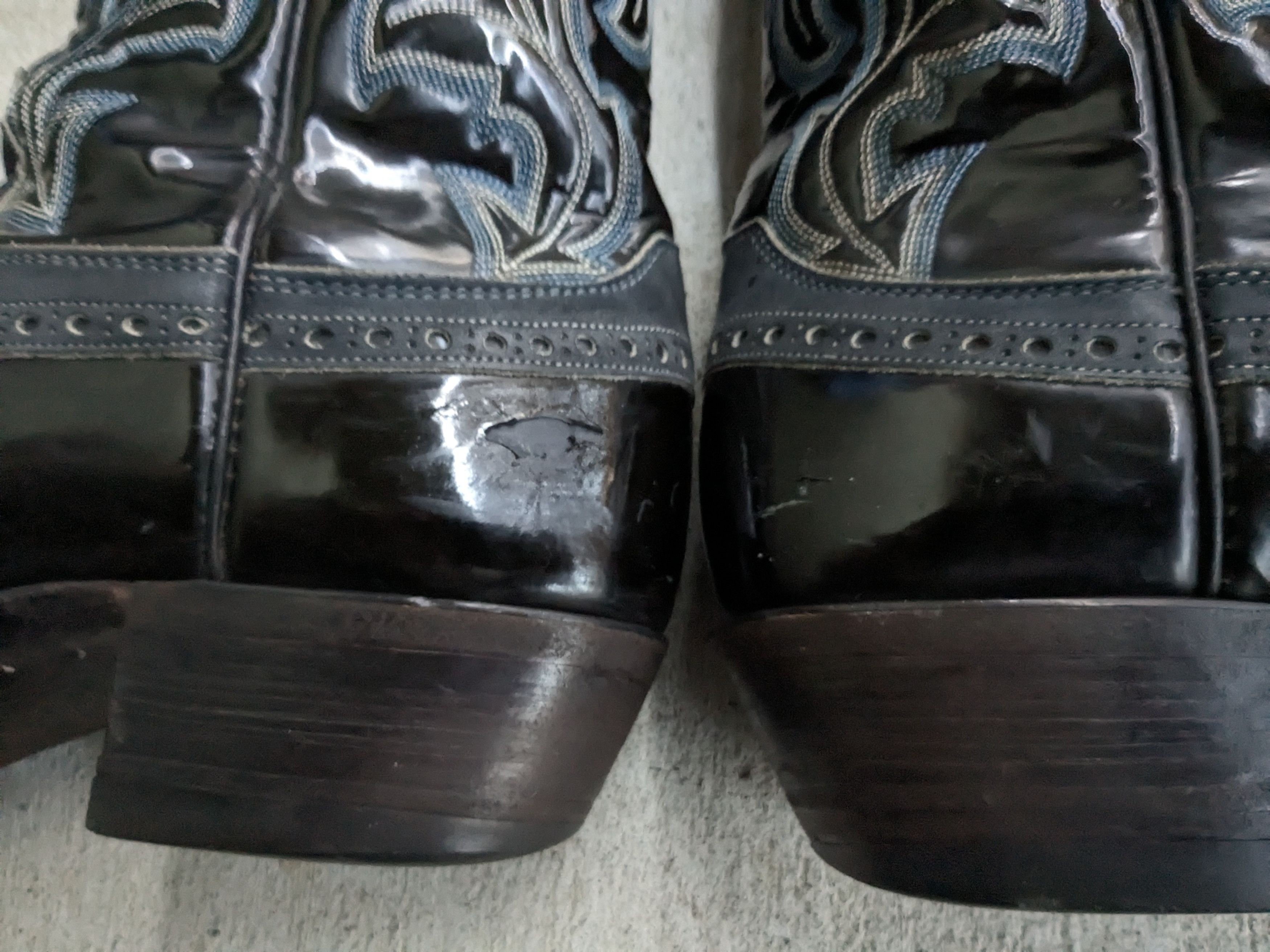 Justin Boots Vintage Justin Cowboy Boots Leather Black Blue 9 D Western Size US 9 / EU 42 - 10 Thumbnail
