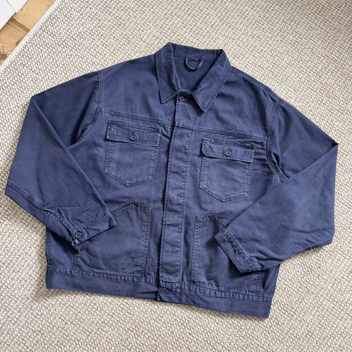 Le Laboureur Vintage washed vintage French works boxy fit jacket Size US XL / EU 56 / 4 - 1 Thumbnail