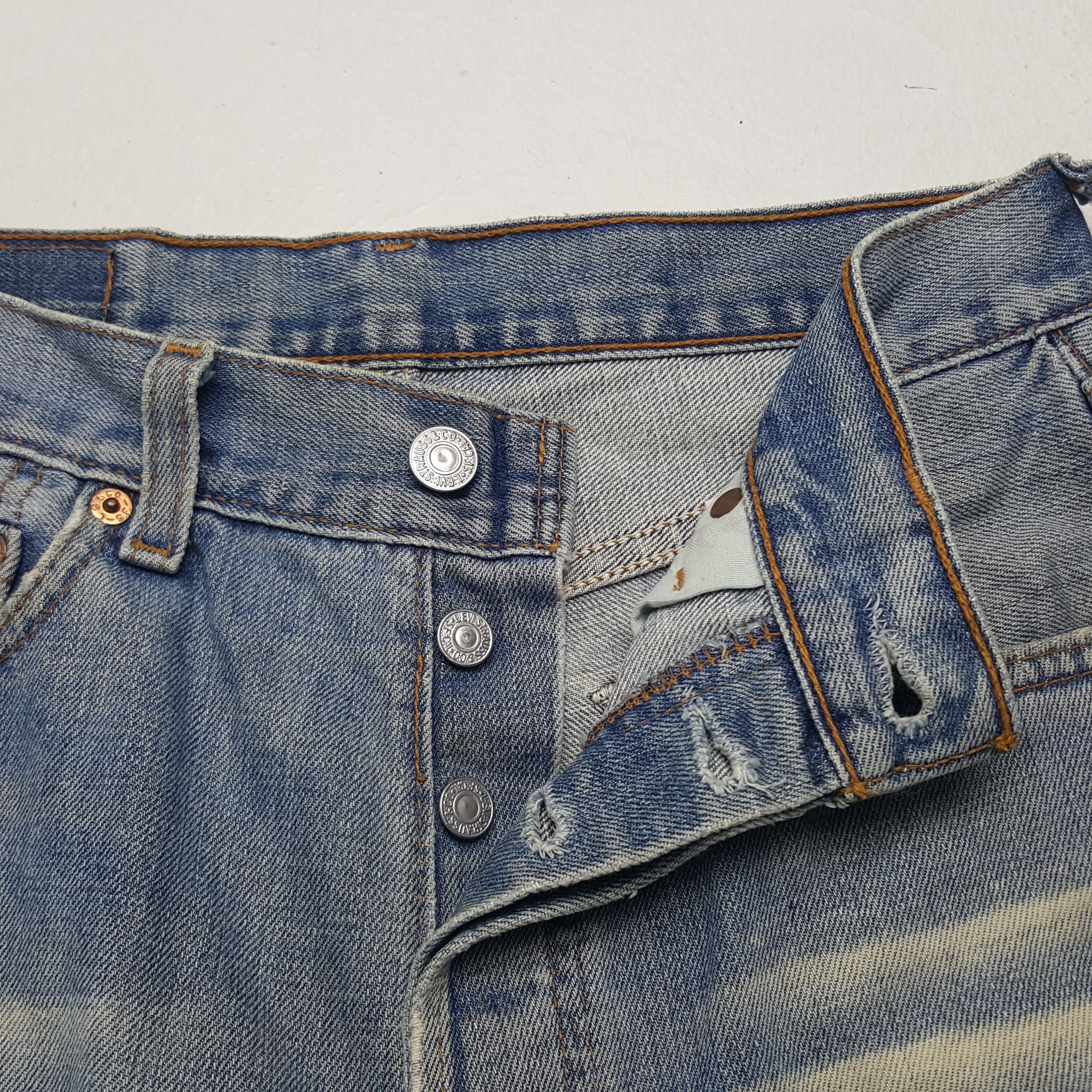 Levi's × Vintage Vintage Levi's 501 American Distressed Style Denim Jeans Size US 28 / EU 44 - 7 Thumbnail
