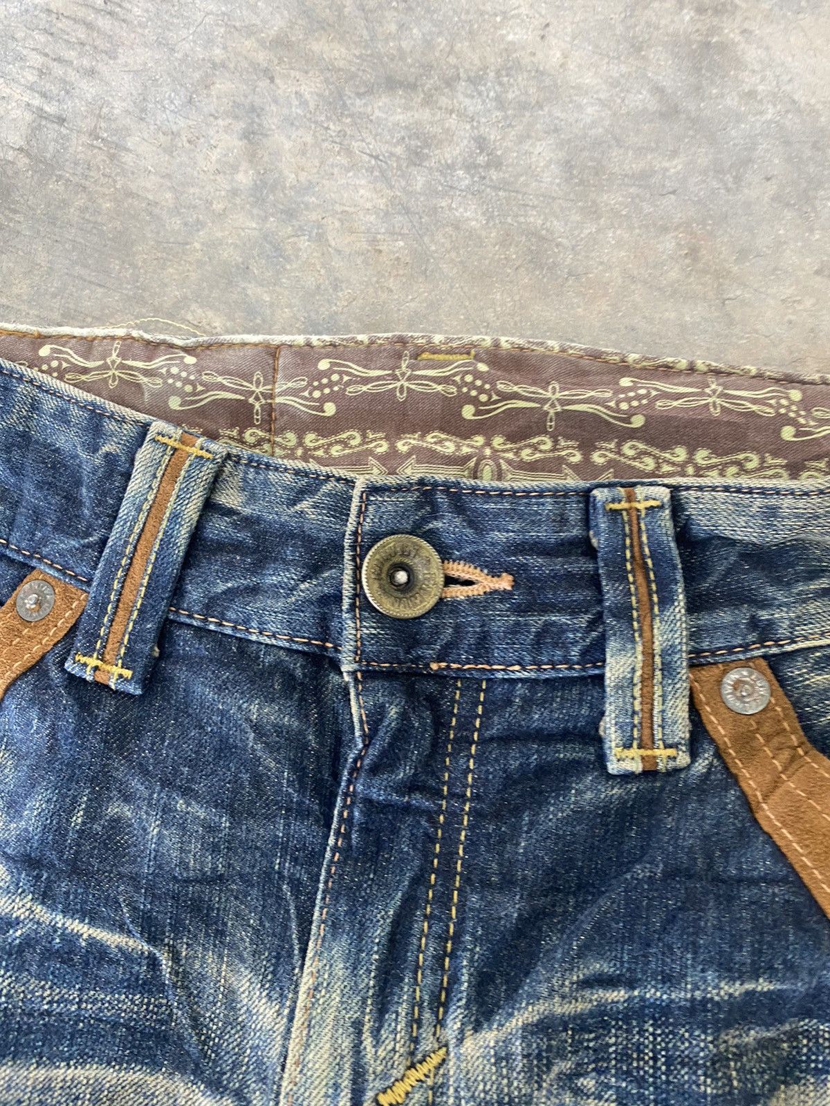 Le Grande Bleu (L.G.B.) Edwin Japan Cowboy Jeans Punk Grunge Mud Wash 90s Size US 29 - 6 Thumbnail