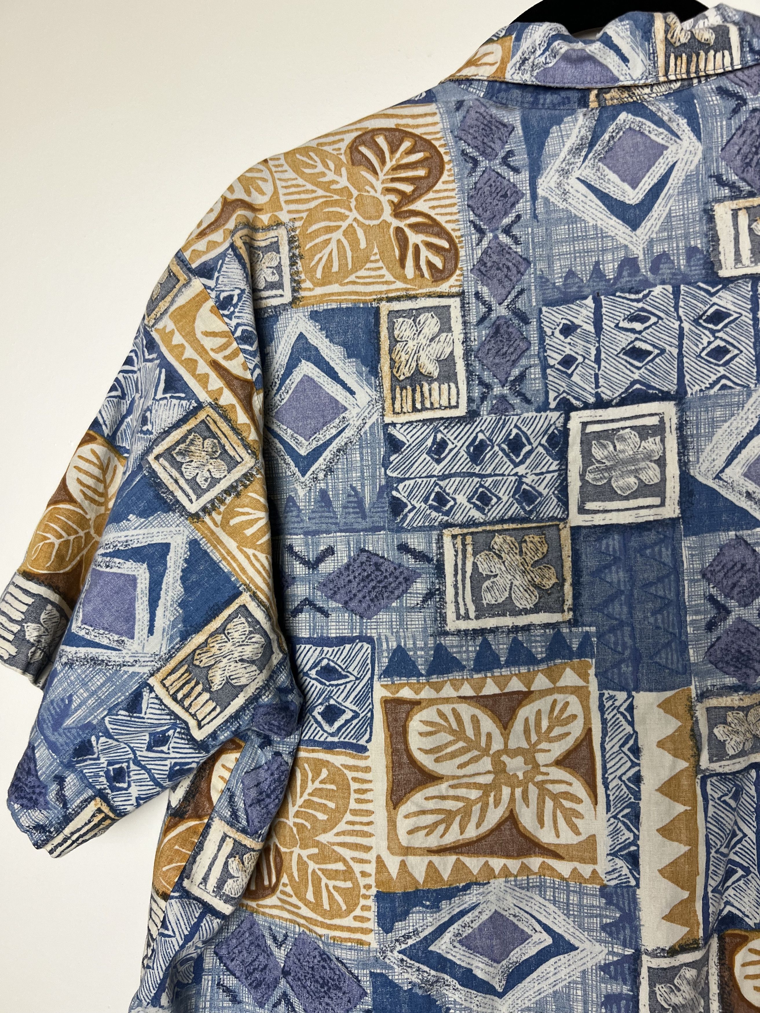 Vintage Vntg 70s Hawaiian Aloha Shirt: Barefoot in Paradise Abstract Size US L / EU 52-54 / 3 - 11 Thumbnail