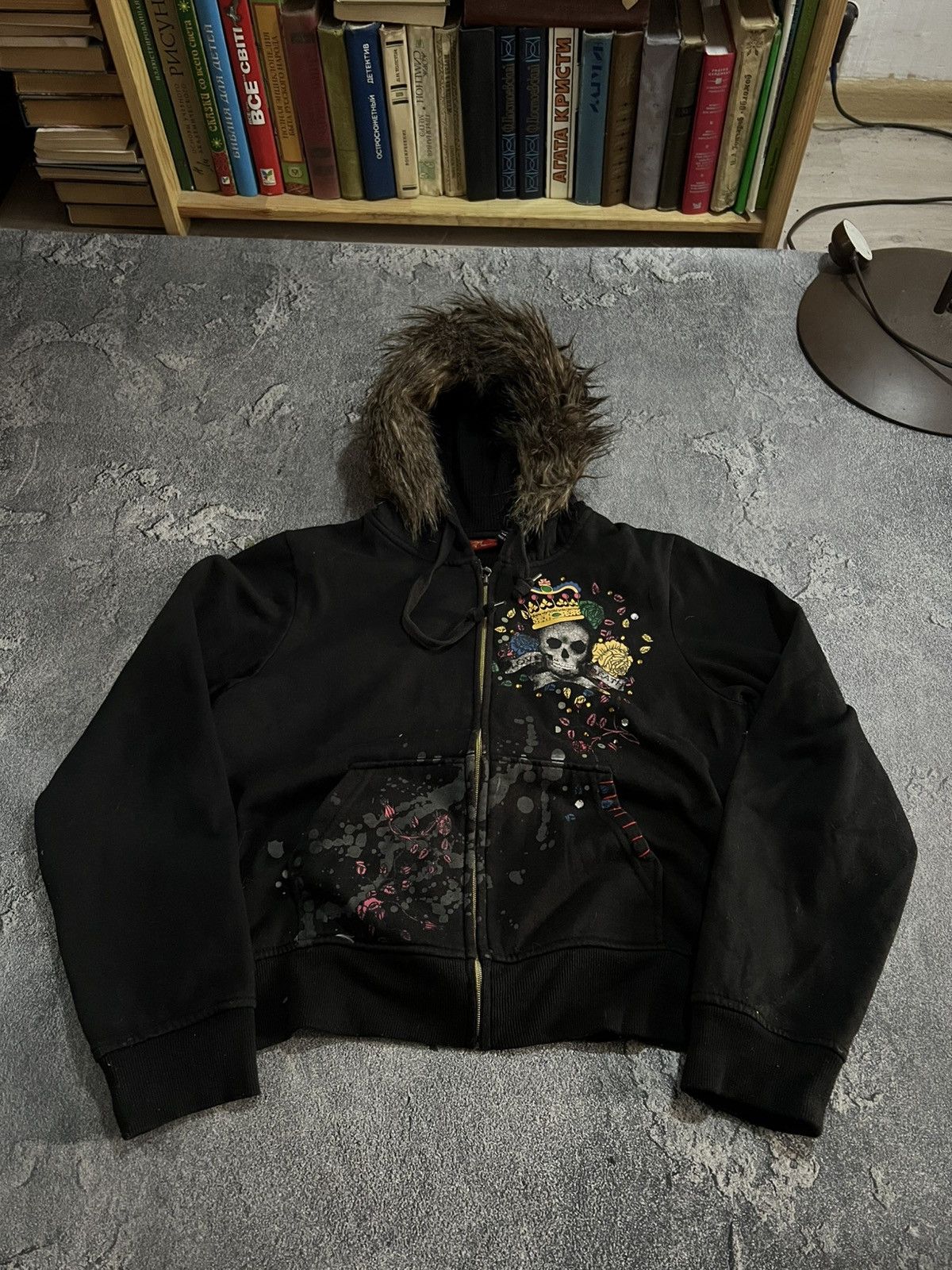 Vintage Y2K Glamour Zip Hoodie Balenciaga Style / Avant Garde Faded Size US M / EU 48-50 / 2 - 3 Thumbnail