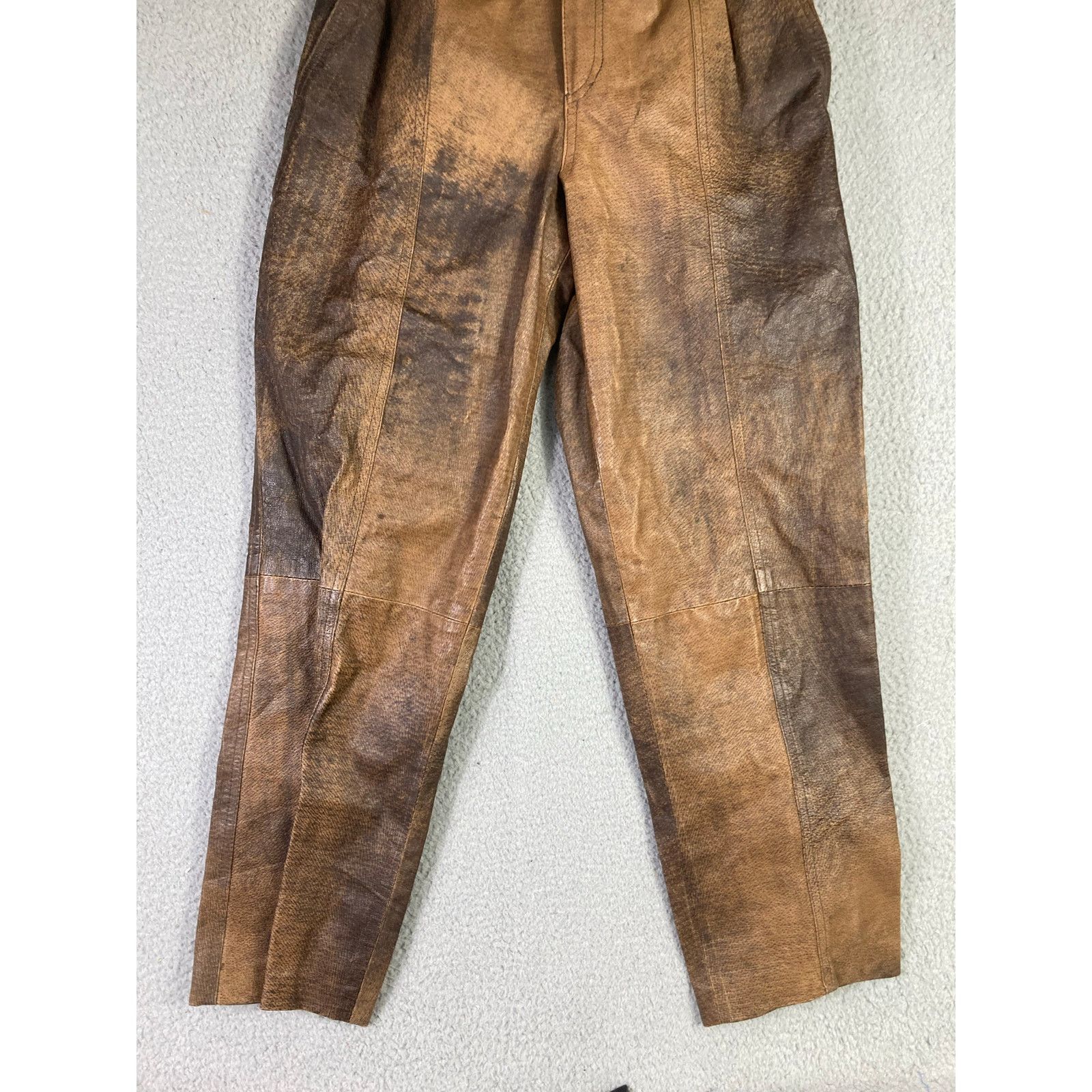 Vintage Women's Vintage Leather Pants Brown Size 8 80s International Size 30" / US 8 / IT 44 - 5 Thumbnail