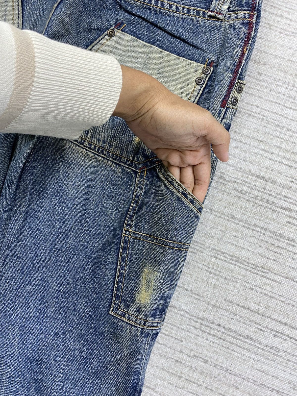 14th Addiction × Le Grande Bleu (L.G.B.) × Vintage Vintage Back Number Japan Carpenter Denim Pants Size US 31 - 14 Thumbnail