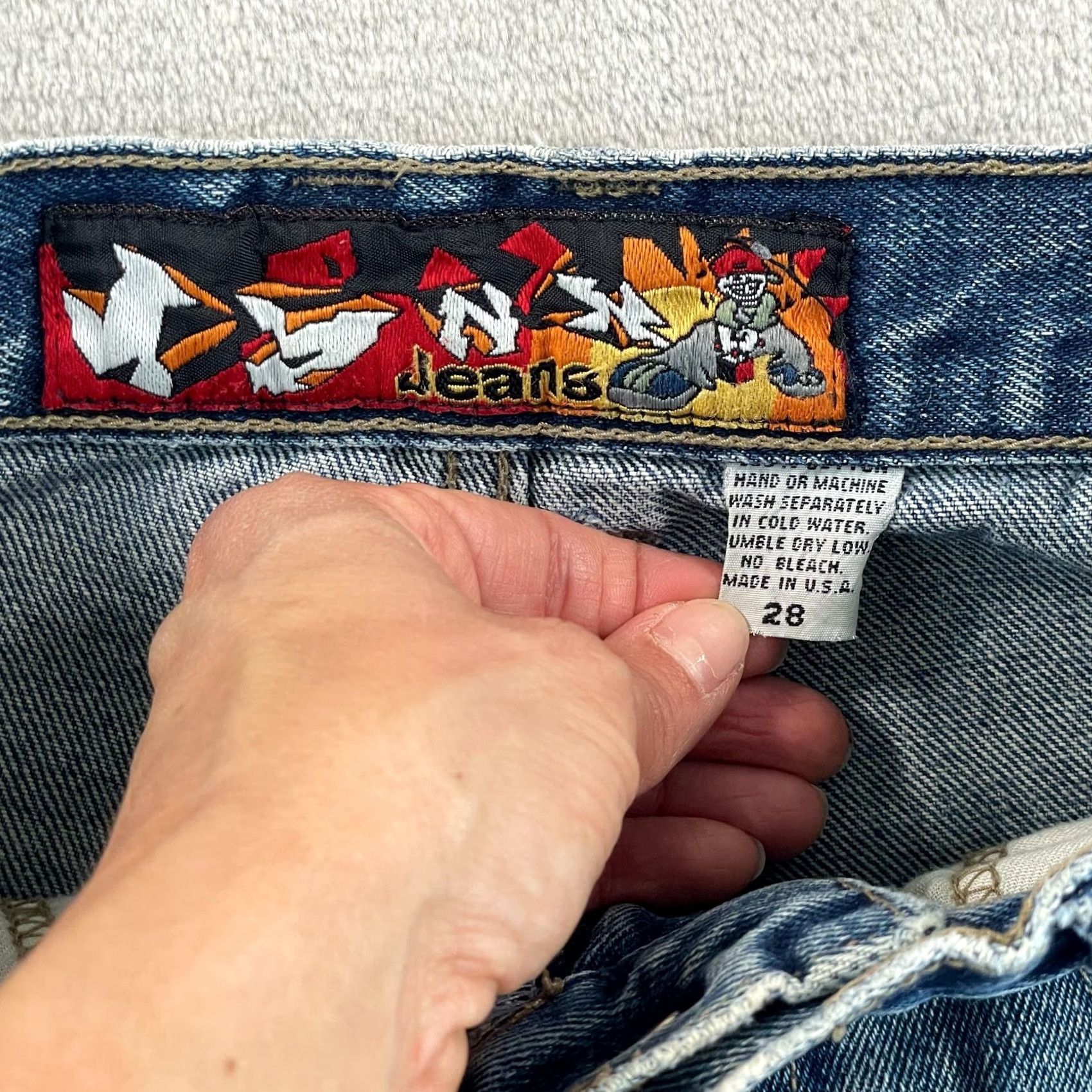 Denime VINTAGE Jynx Jeans Men 26x27 Wide Baggy Denim Blue 90s Jazz Casual Relaxed M Made USA Jeans Mens Size US 26 / EU 42 - 2 Thumbnail