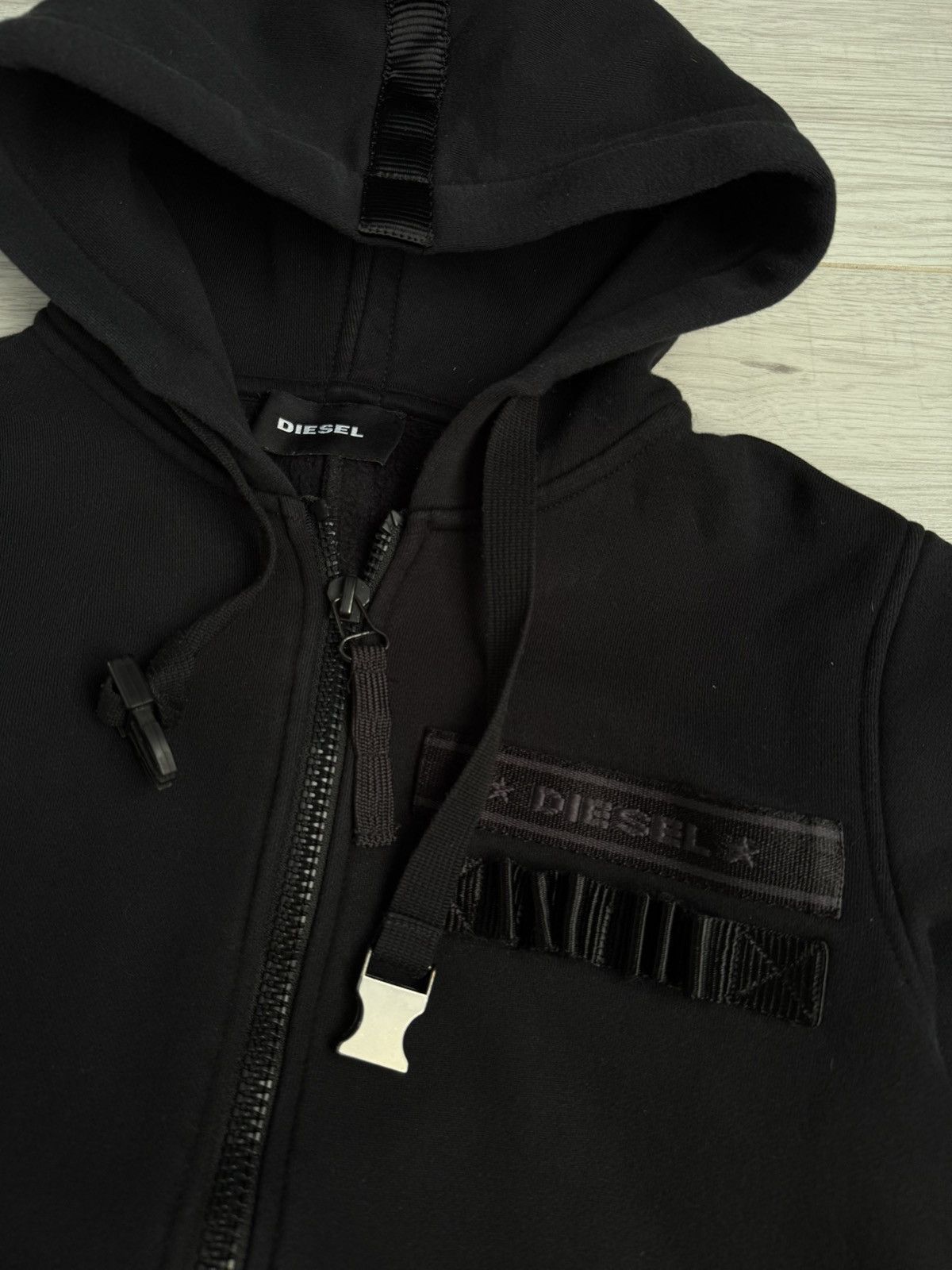 Diesel Diesel Black Tactical Full-Zip Hoodie with Utility Straps Size US M / EU 48-50 / 2 - 3 Thumbnail