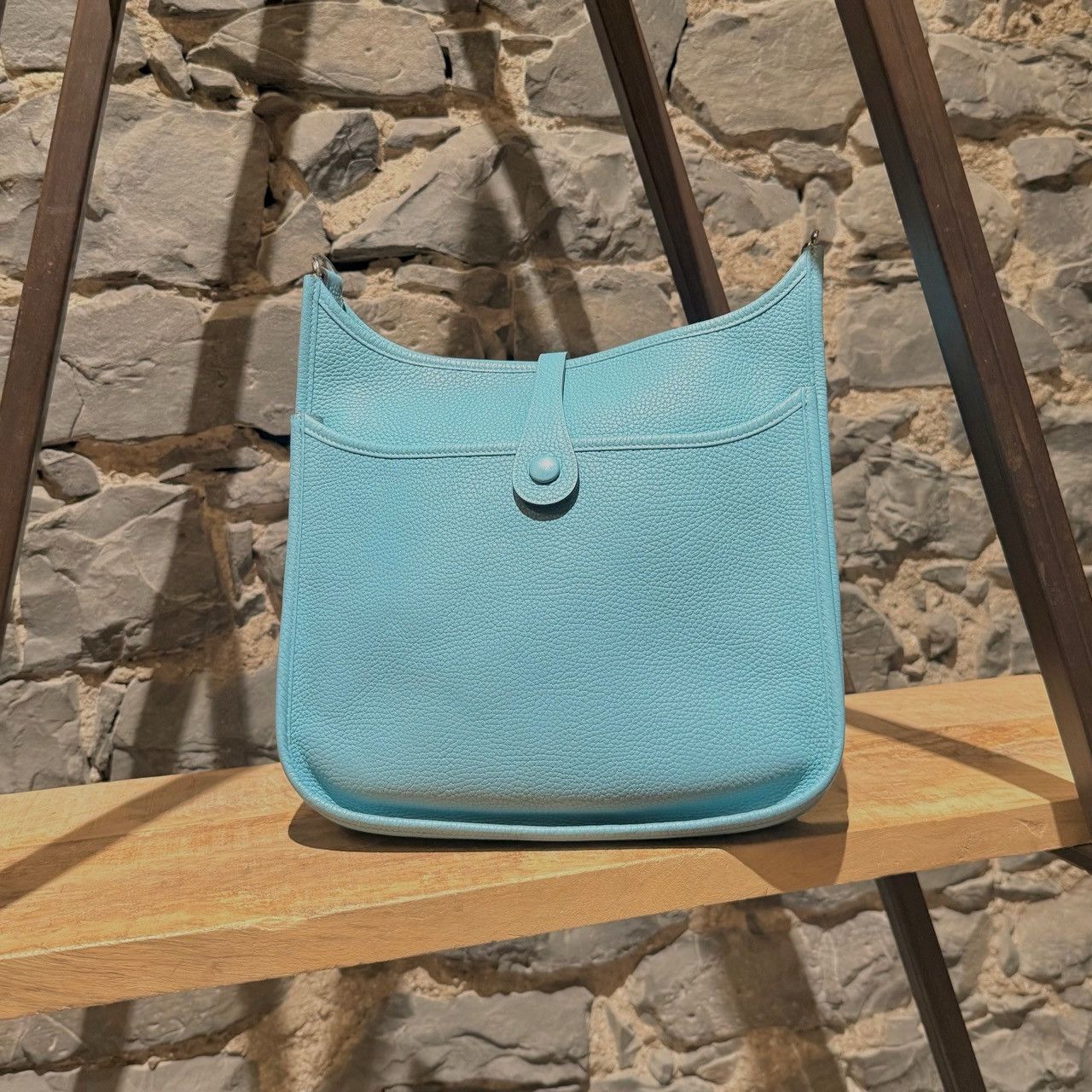 Hermes Hermès 2015 Bleu Atoll Clemence Evelyne III Crossbody Bag Size ONE SIZE - 20 Thumbnail