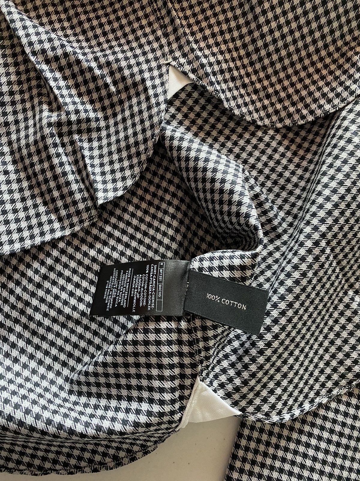 Tom Ford Tom Ford blk/silver houndstooth shirt 16 41e NEW Size US L / EU 52-54 / 3 - 8 Thumbnail