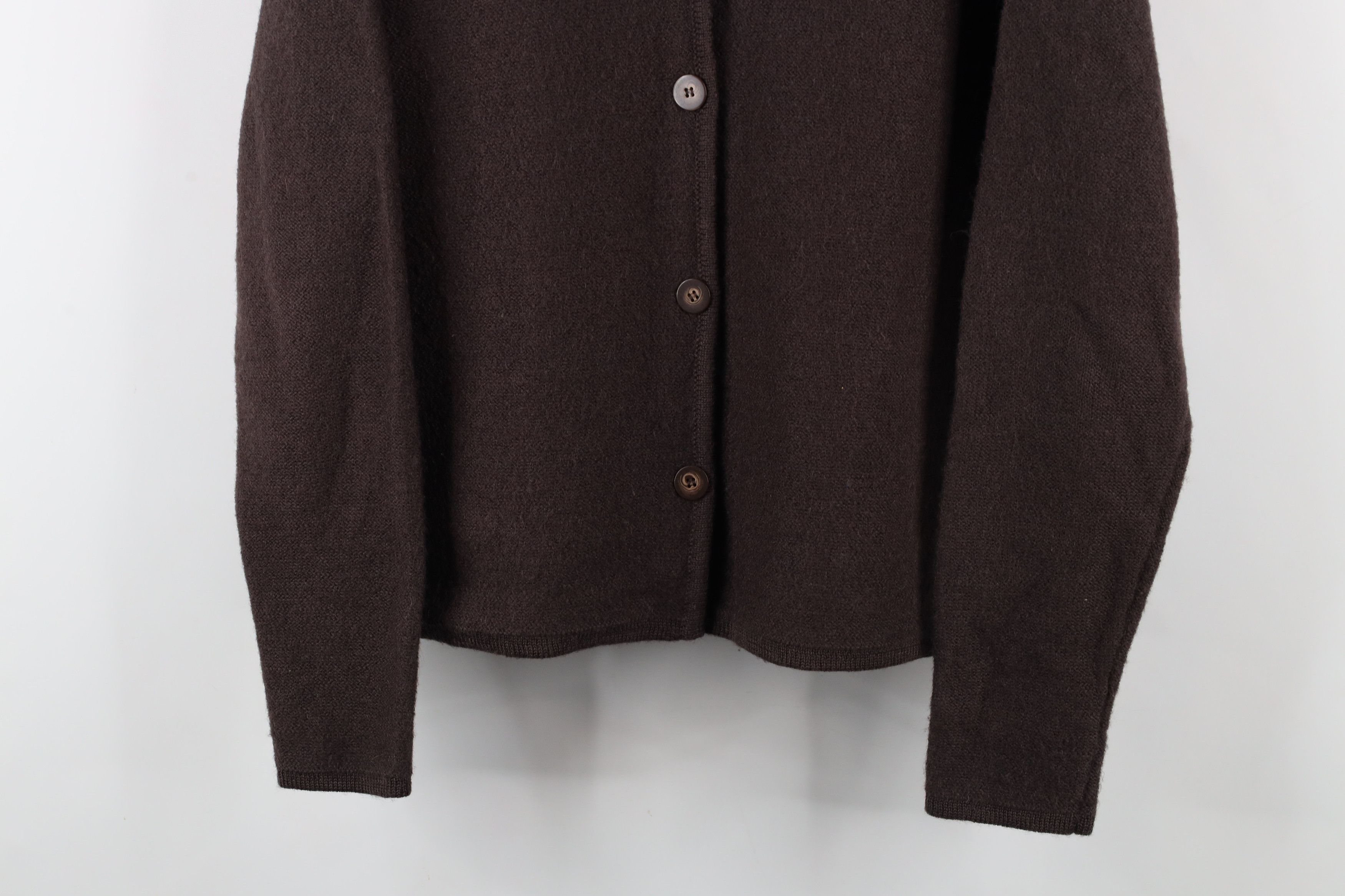 Vintage Vintage 90s Streetwear Knit Collared Cardigan Sweater Brown Size L / US 10 / IT 46 - 3 Thumbnail