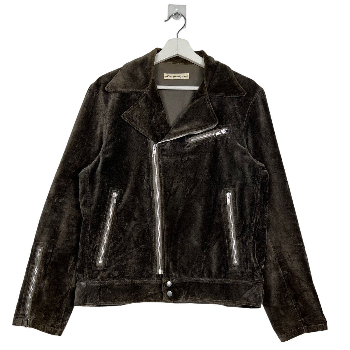 HARE HARE GENUINE PRODUCT VELVET DOUBLE COLAR MOTO RIDER JACKET Size US L / EU 52-54 / 3 - 1 Thumbnail