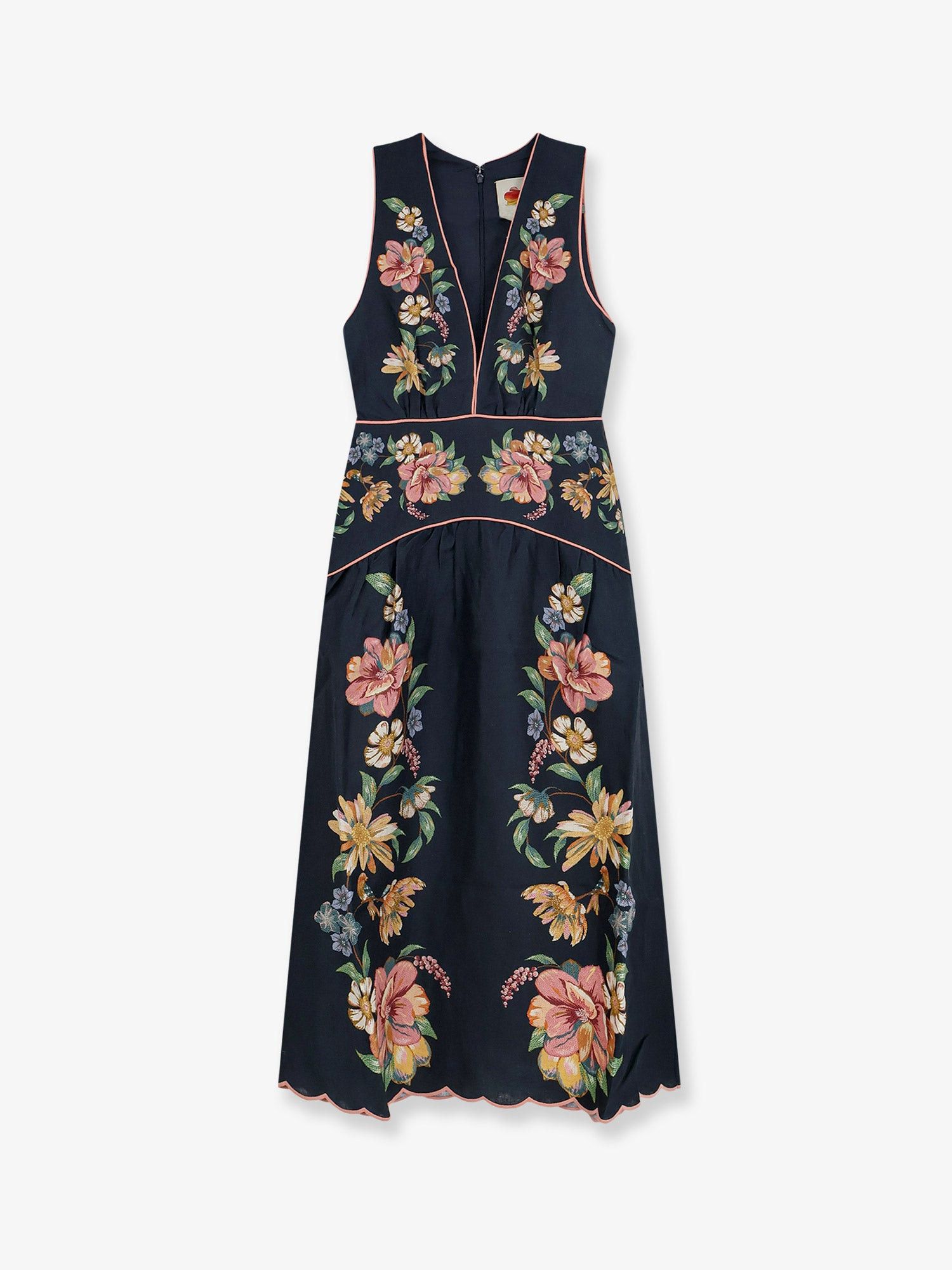 Farm Rio Maira Long Linen Dress With Floral Print Size M / US 6-8 / IT 42-44 - 1 Thumbnail