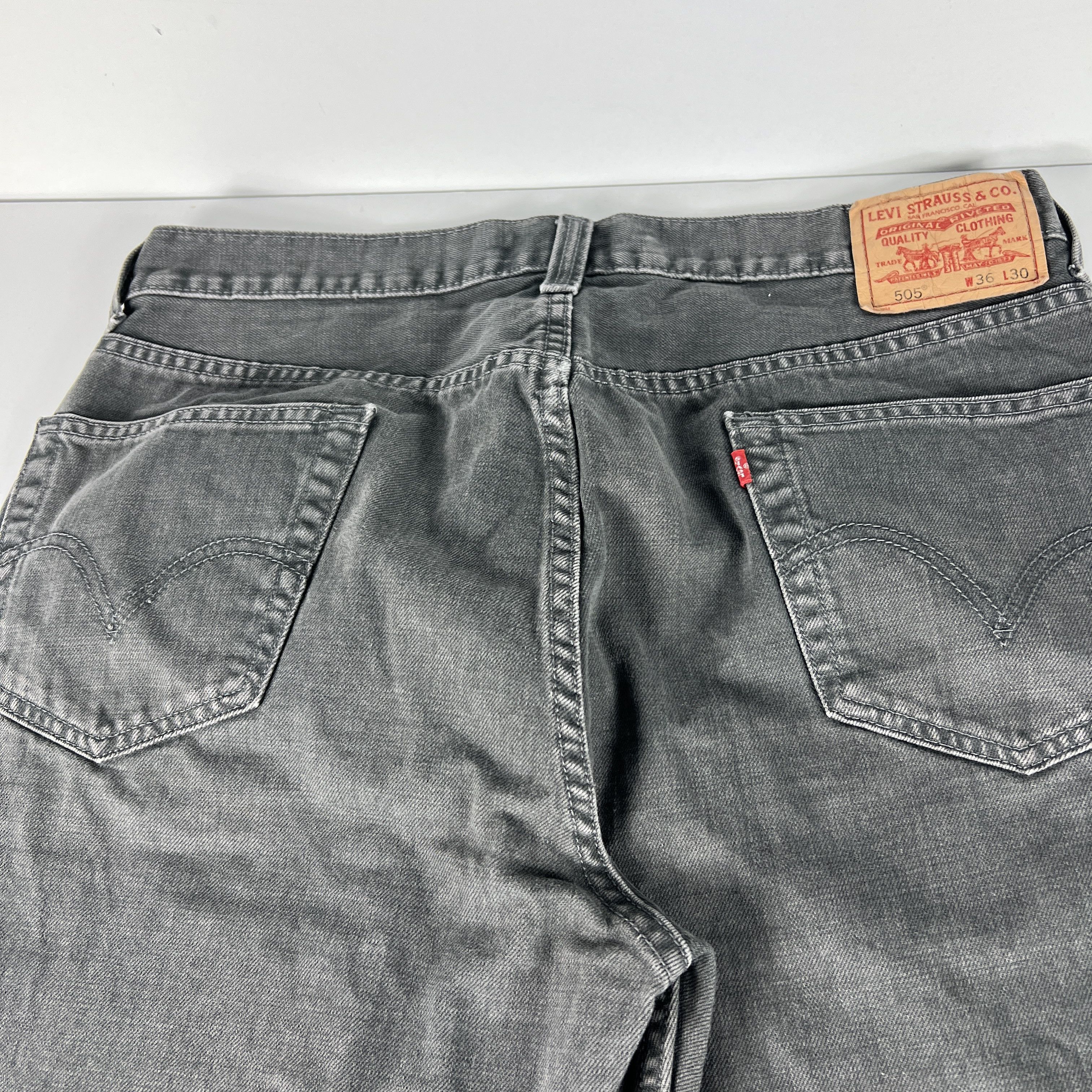 Levi's Levi's Jeans 505 Straight Dark Green Faded Cotton Denim Size US 36 / EU 52 - 12 Thumbnail