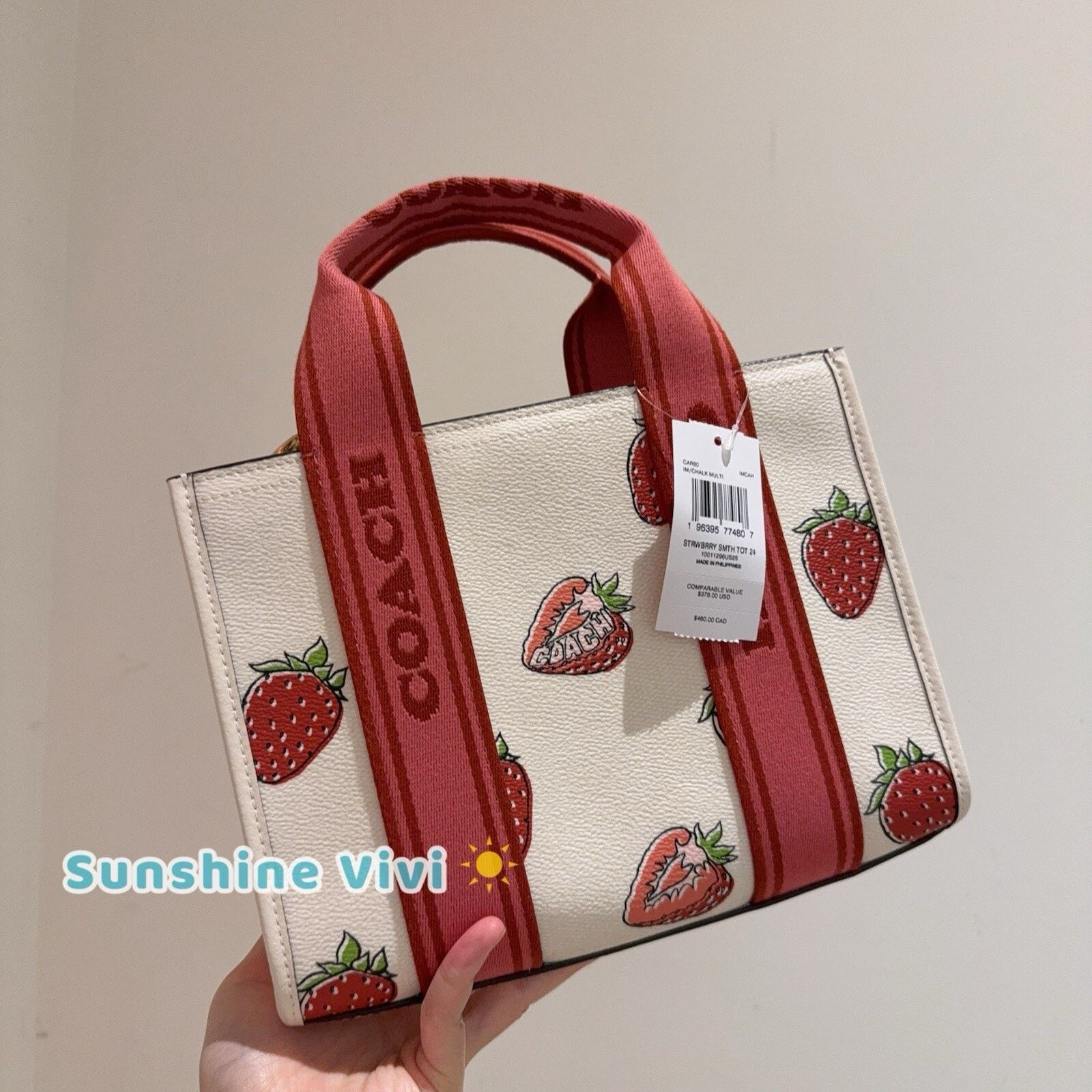 Coach NWT Coach Smith Tote 24 Bag Strawberry Handbag CAR80 Size ONE SIZE - 1 Thumbnail