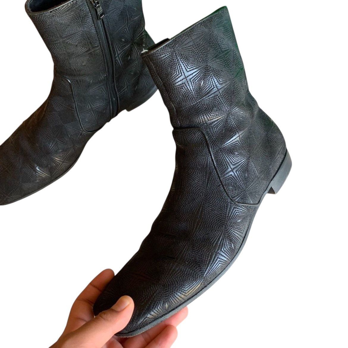 Prada Vintage Prada Textured Leather Angkle Boot Black Size US 9 / EU 42 - 2 Thumbnail