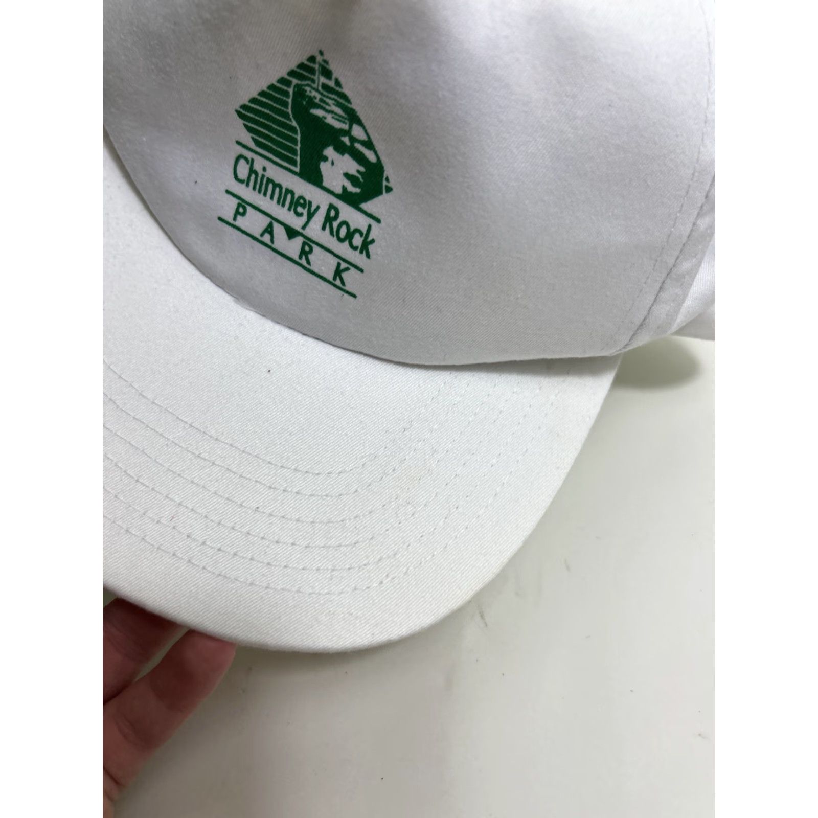 Vintage VINTAGE White Green SnapBack Hat Mens Adjustable Chimney Rock J Hats Rock Hats 90s (if applicable) Size ONE SIZE - 5 Thumbnail