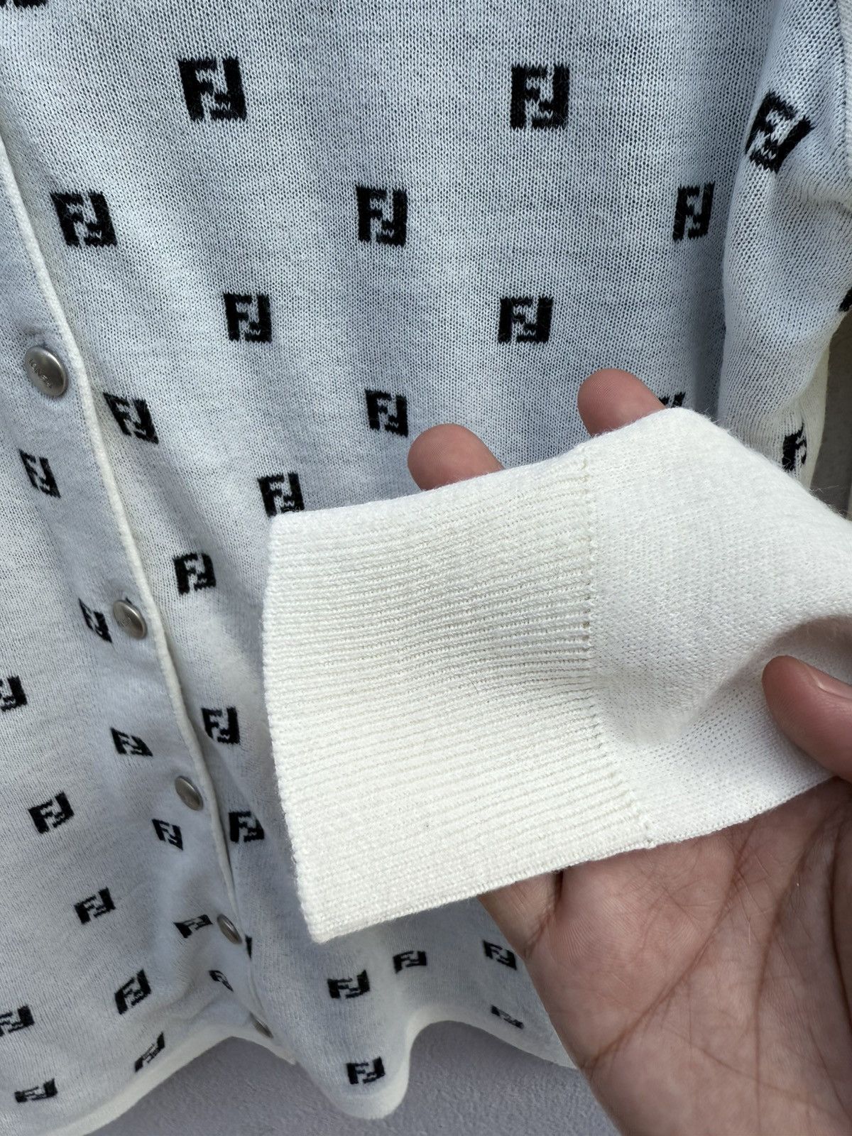 Fendi Vintage FENDI "mare" Monogram Zucca FF Women Cardigan Size M / US 6-8 / IT 42-44 - 9 Thumbnail