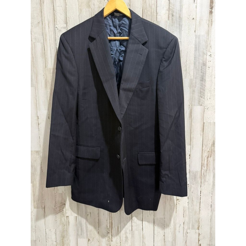 Jos. A. Bank Jos. A. Bank Men's Black Pinstripe Wool Suit Jacket Size 42L - 2 Thumbnail