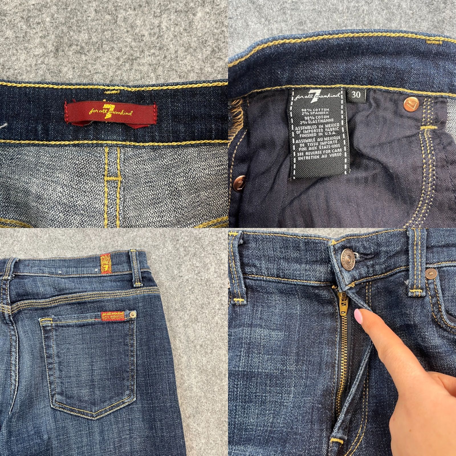 7 For All Mankind 7 For All Mankind Womens Jeans Flare Bootcut Bellbottom 30 30 UK 10 Dark Blue Denim Jeans Womens Jeans Size 32" / US 10 / IT 46 - 8 Thumbnail