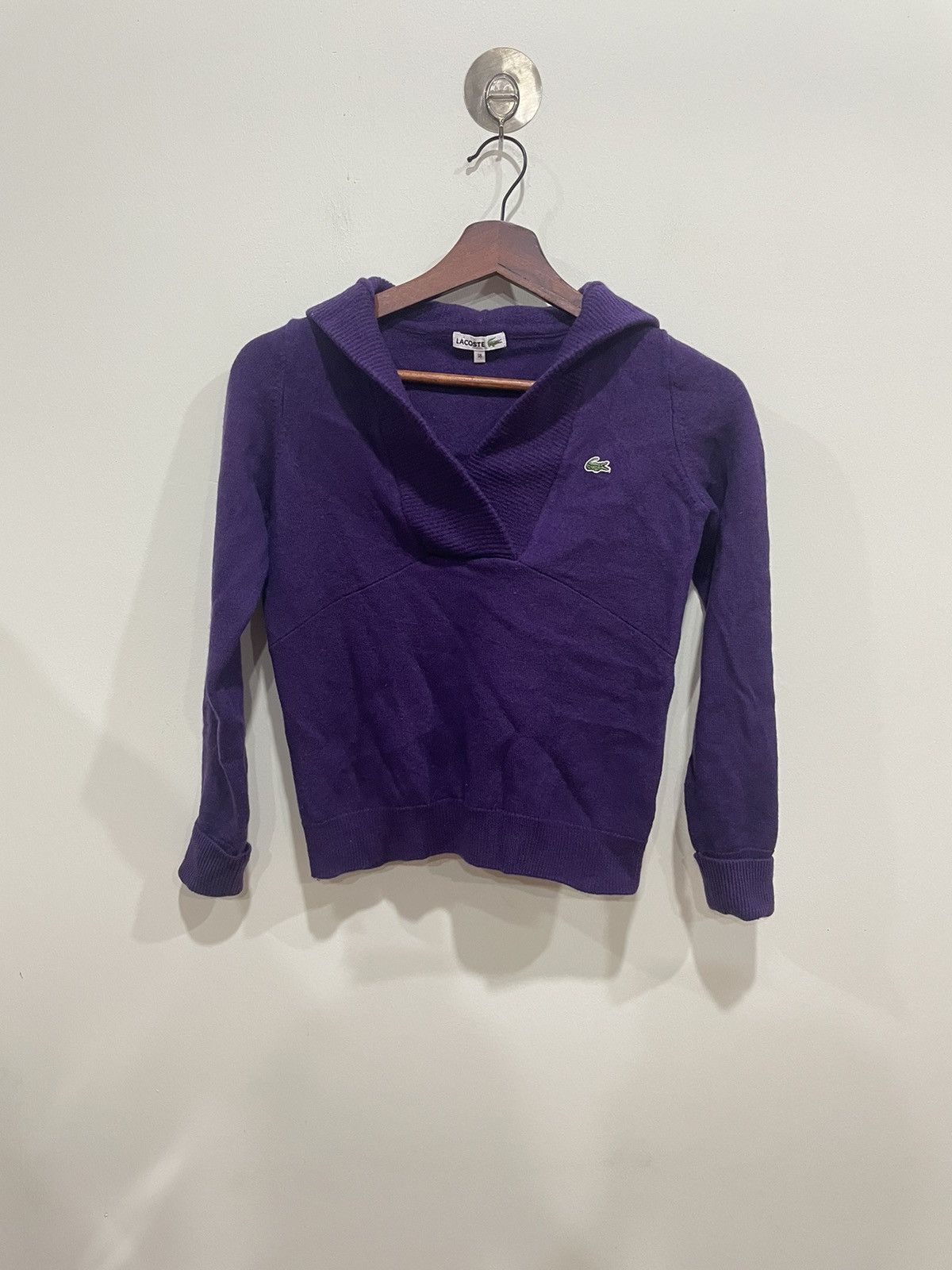 image of Lacoste Sweatshirt Hoodies in Purple, Women's (Size XS)