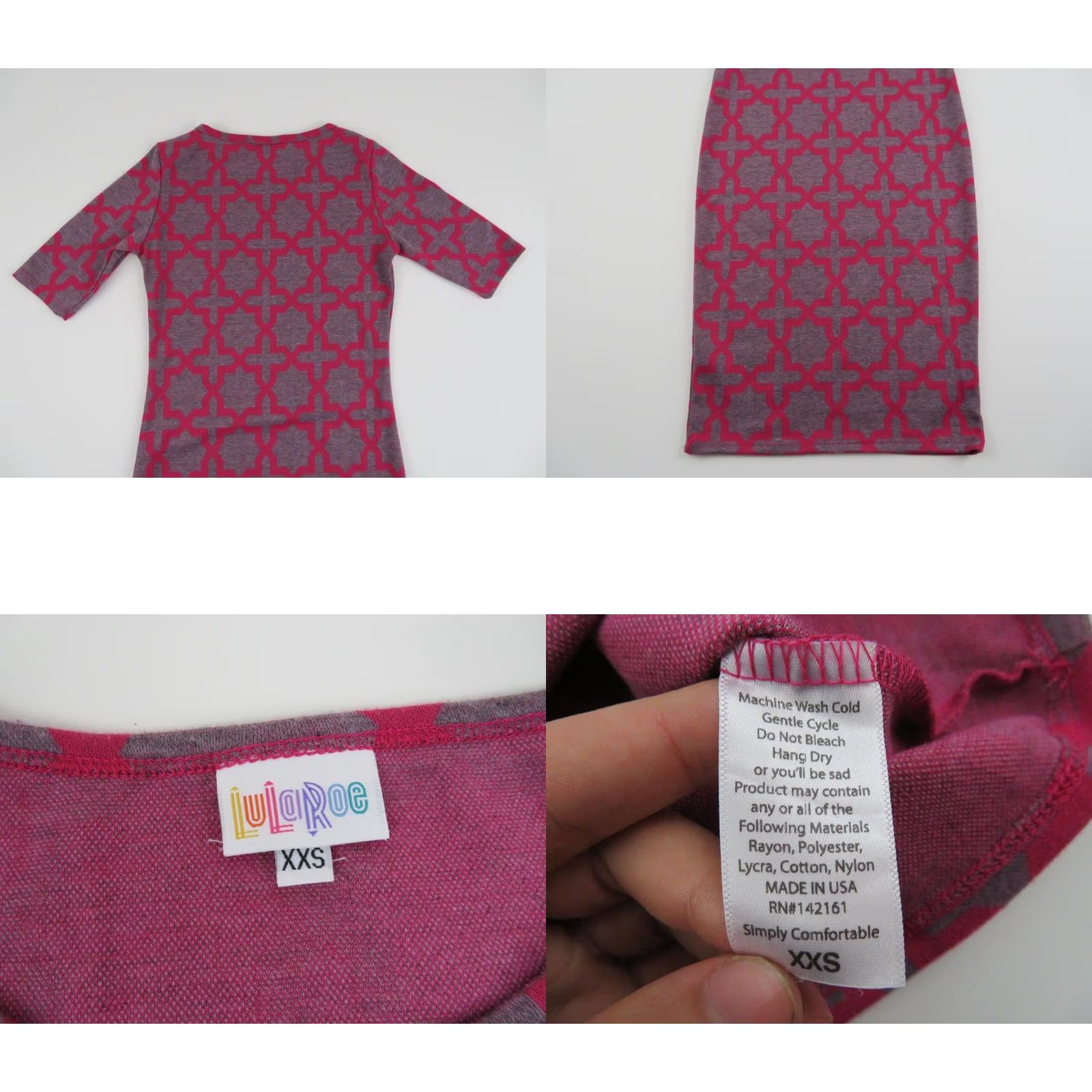 Vintage LuLaRoe Dress Pink Geometric Julia Dress 2XS 2XS Women's Pink Geometric Julia Dress Vintage LuLaRoe Size XXS / US 00 / IT 34 - 8 Thumbnail