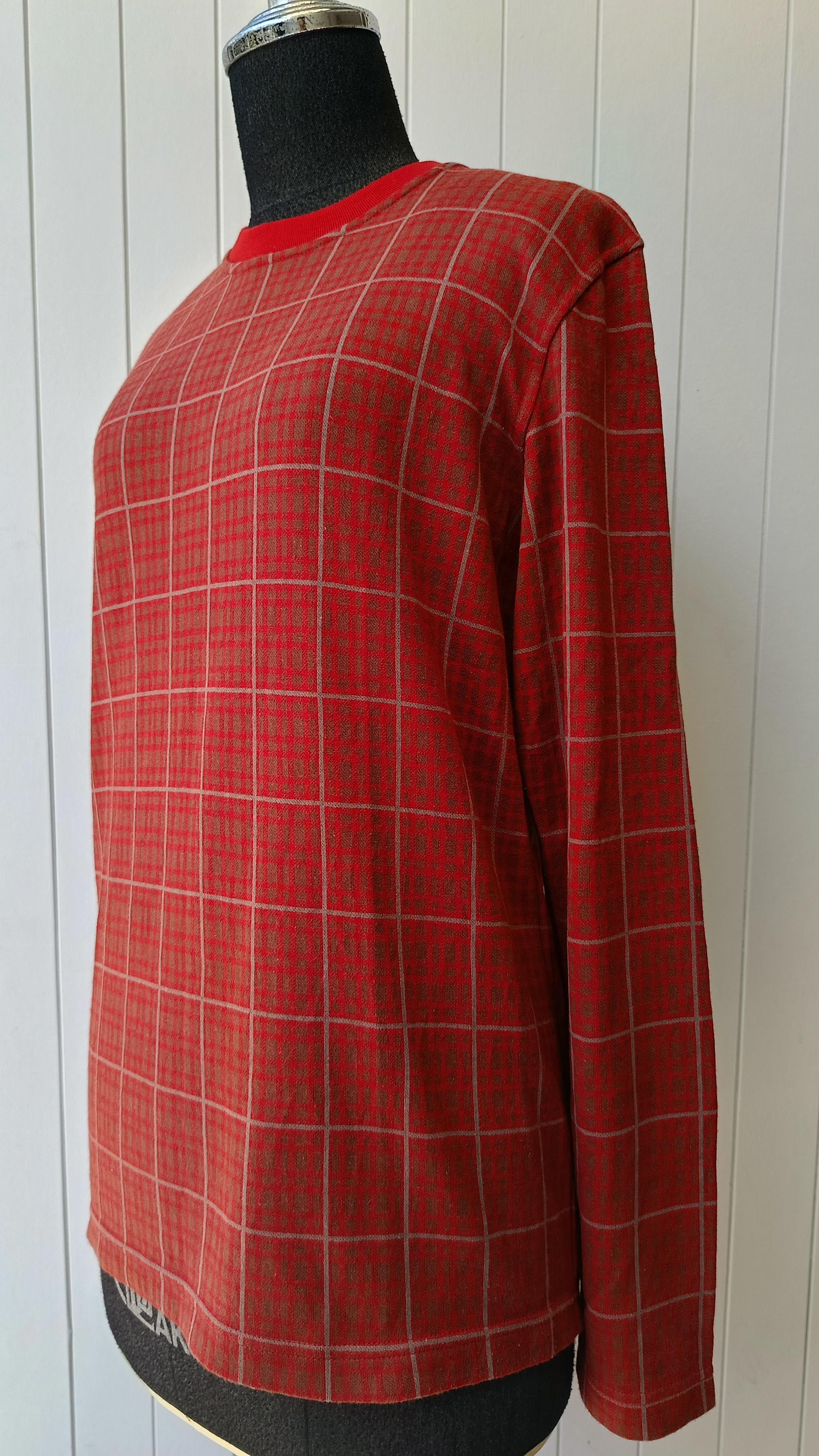 Yohji Yamamoto AAR Yohji Yamamoto design studio red plaid sweater ladies M Size M / US 6-8 / IT 42-44 - 5 Thumbnail