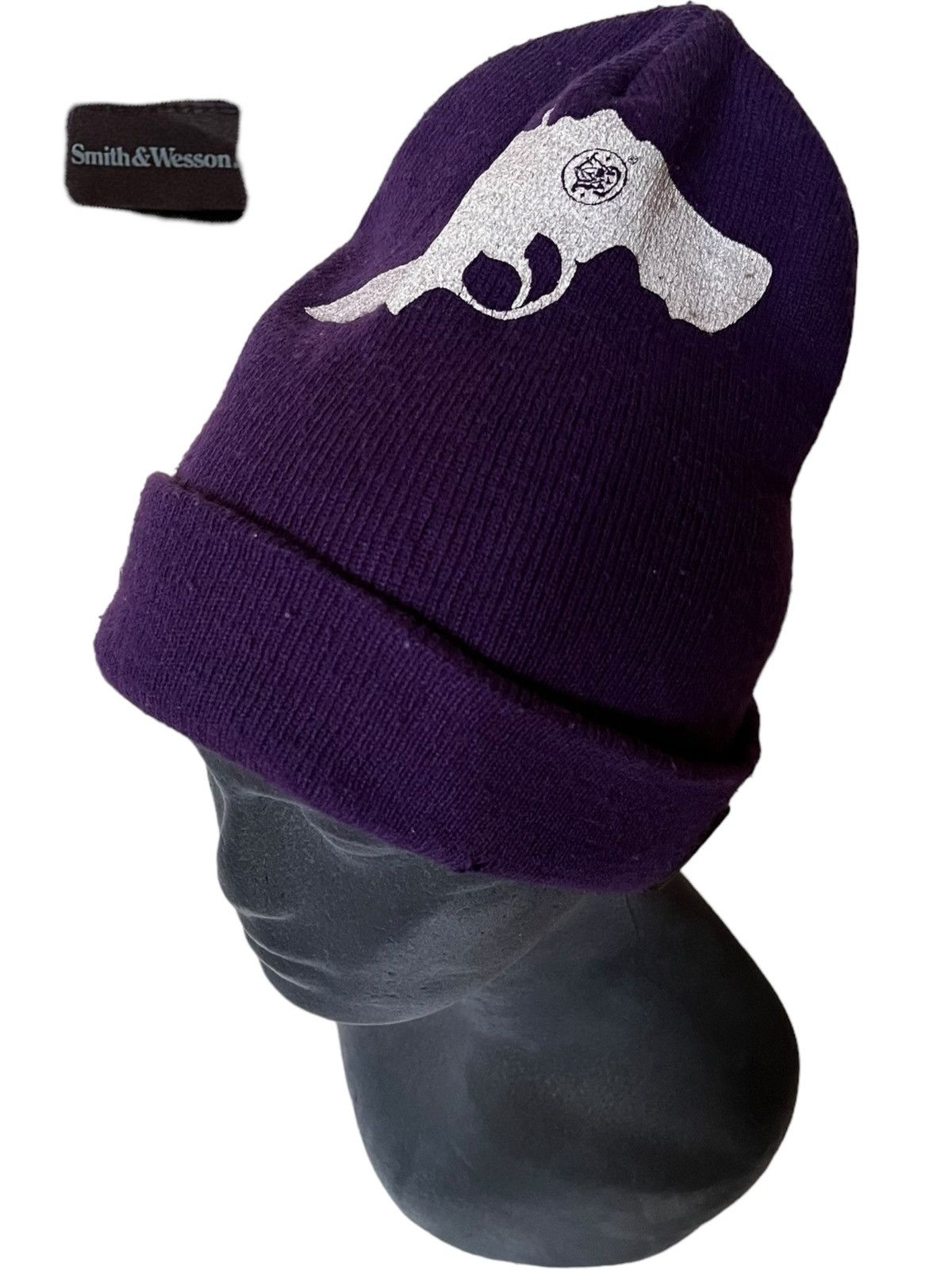 Guns N' Roses Vintage / Y2K Smith And Wesson Gun Glock Image Purple Beanie Size ONE SIZE - 2 Thumbnail
