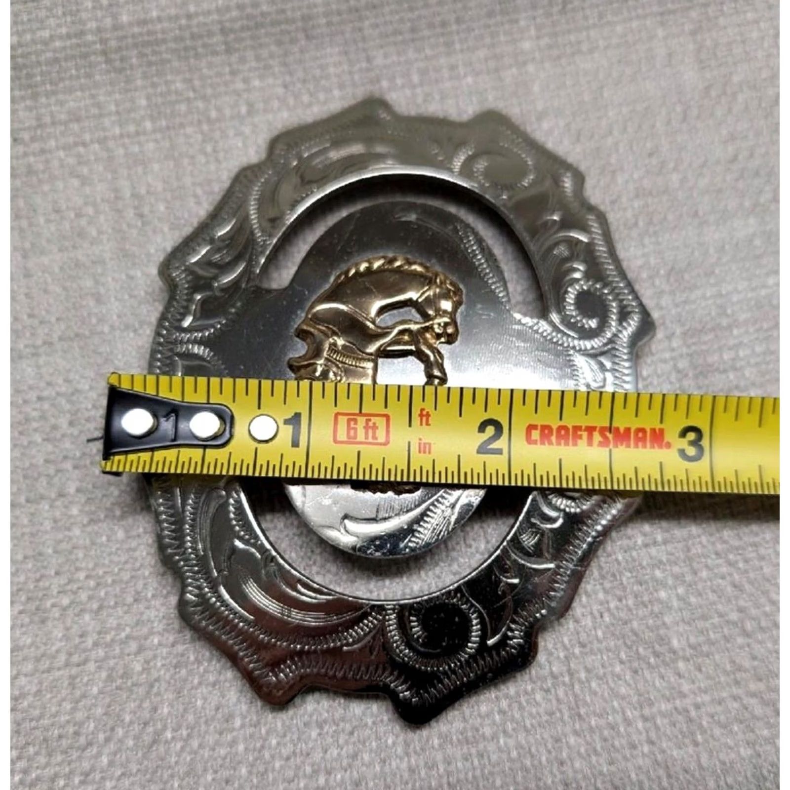 Vintage VINTAGE Miller belt buckle Nickel Silver western Rodeo cowboy horse belt Buckle Mens Nickel Silver Miller Western Size ONE SIZE - 7 Thumbnail