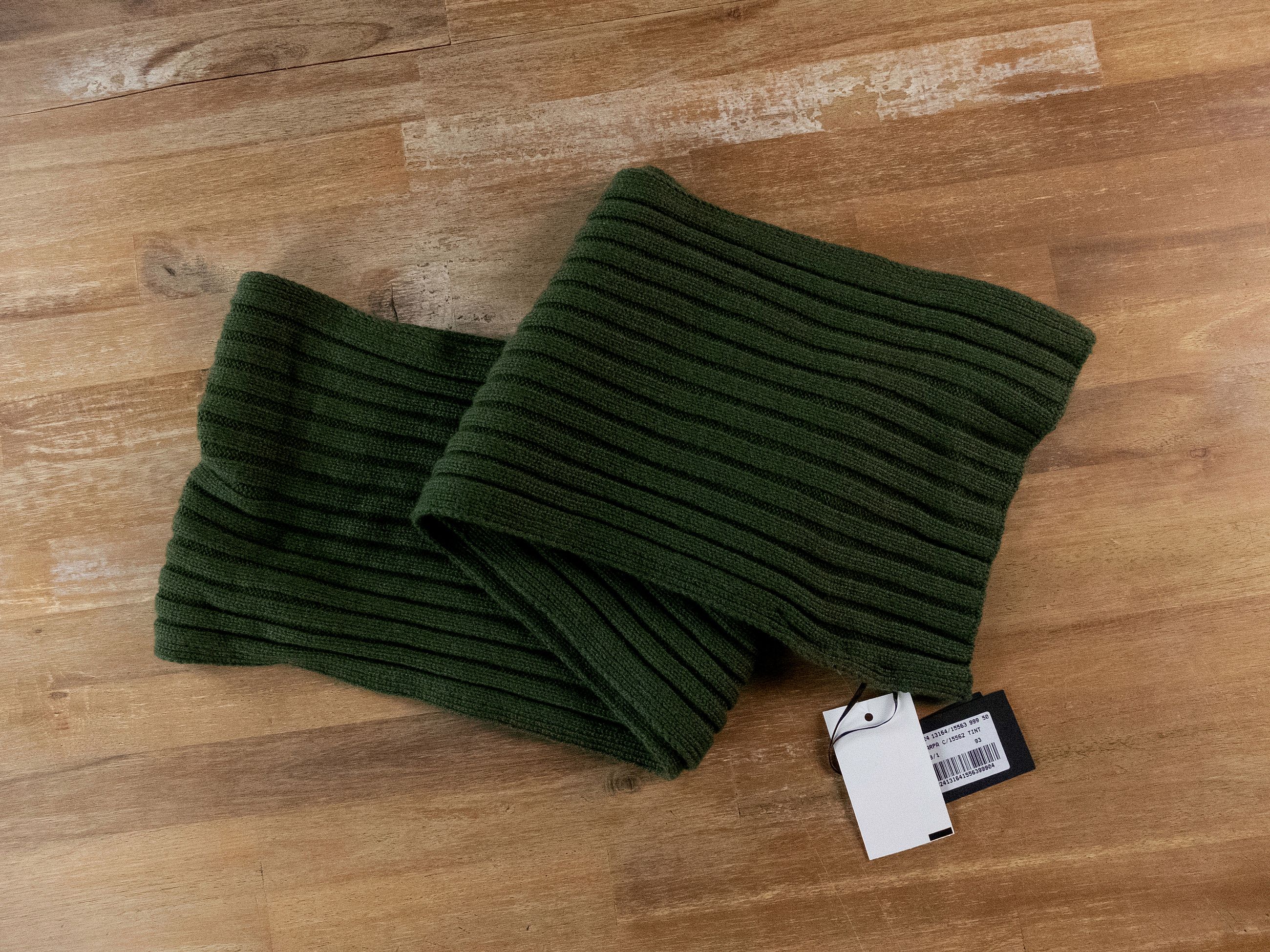 Gran Sasso GRAN SASSO green ribbed cashmere scarf NWT Size ONE SIZE - 6 Thumbnail