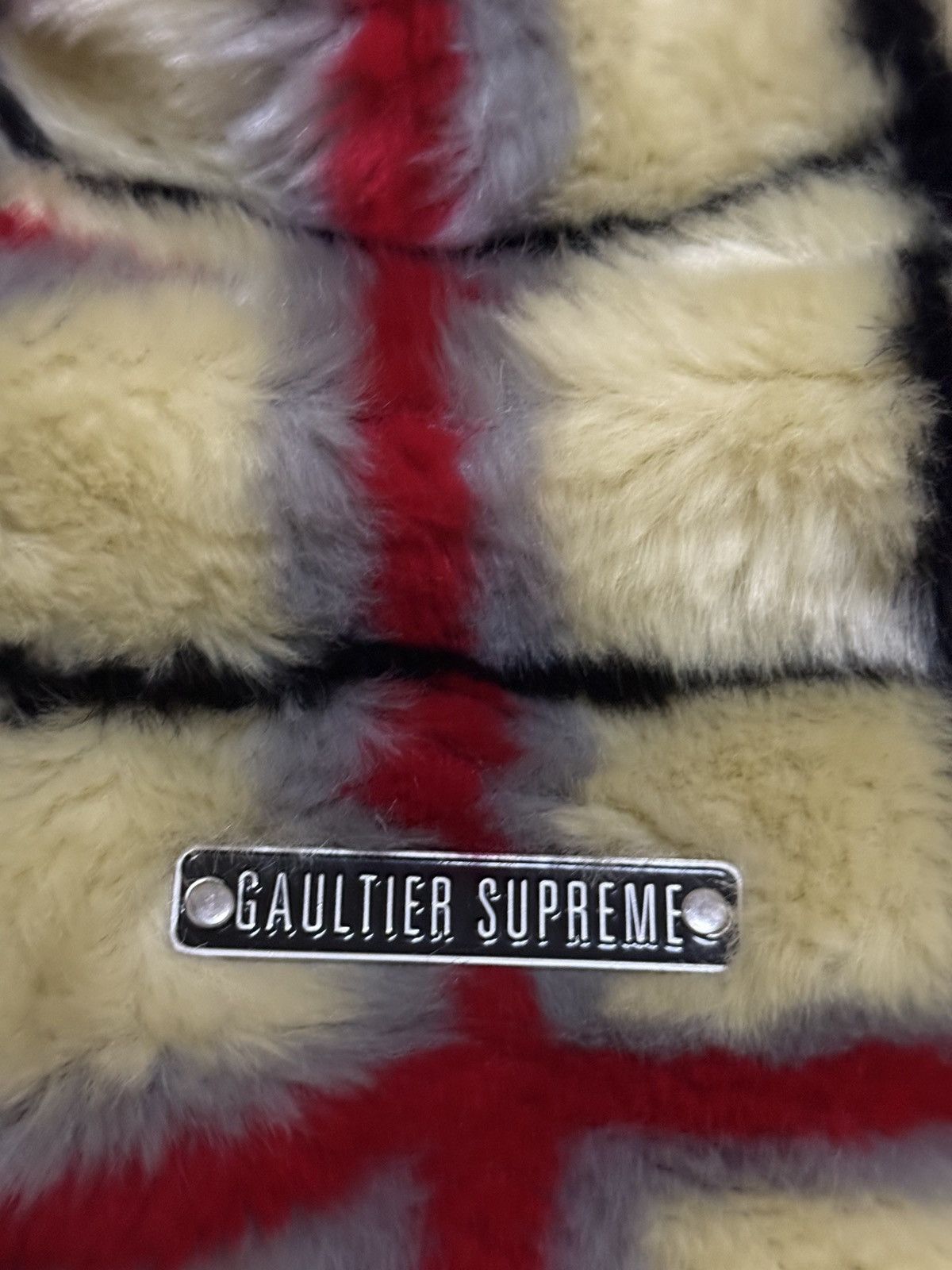 Jean Paul Gaultier × Supreme Supreme Jean Paul gaultier breasted plaid Faux Fur coat Size US S / EU 44-46 / 1 - 4 Thumbnail