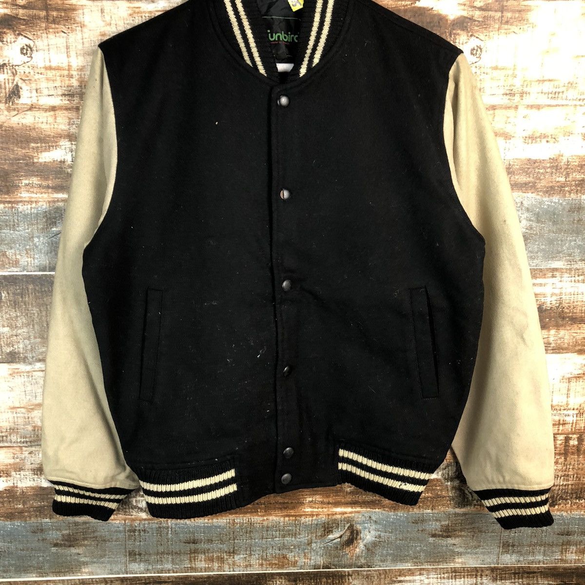 Japanese Brand Sunbird Black vintage plain Bombers varsity Jacket #A1755 Size US M / EU 48-50 / 2 - 3 Thumbnail