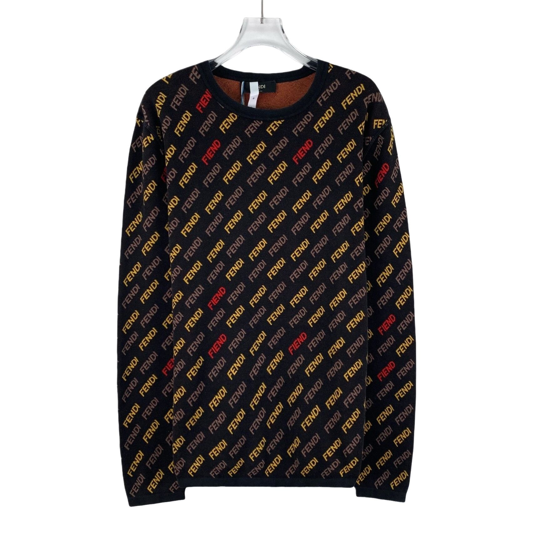 Fendi Fendi Logo Print Cotton Knit Sweater 50 Size US M / EU 48-50 / 2 - 1 Thumbnail