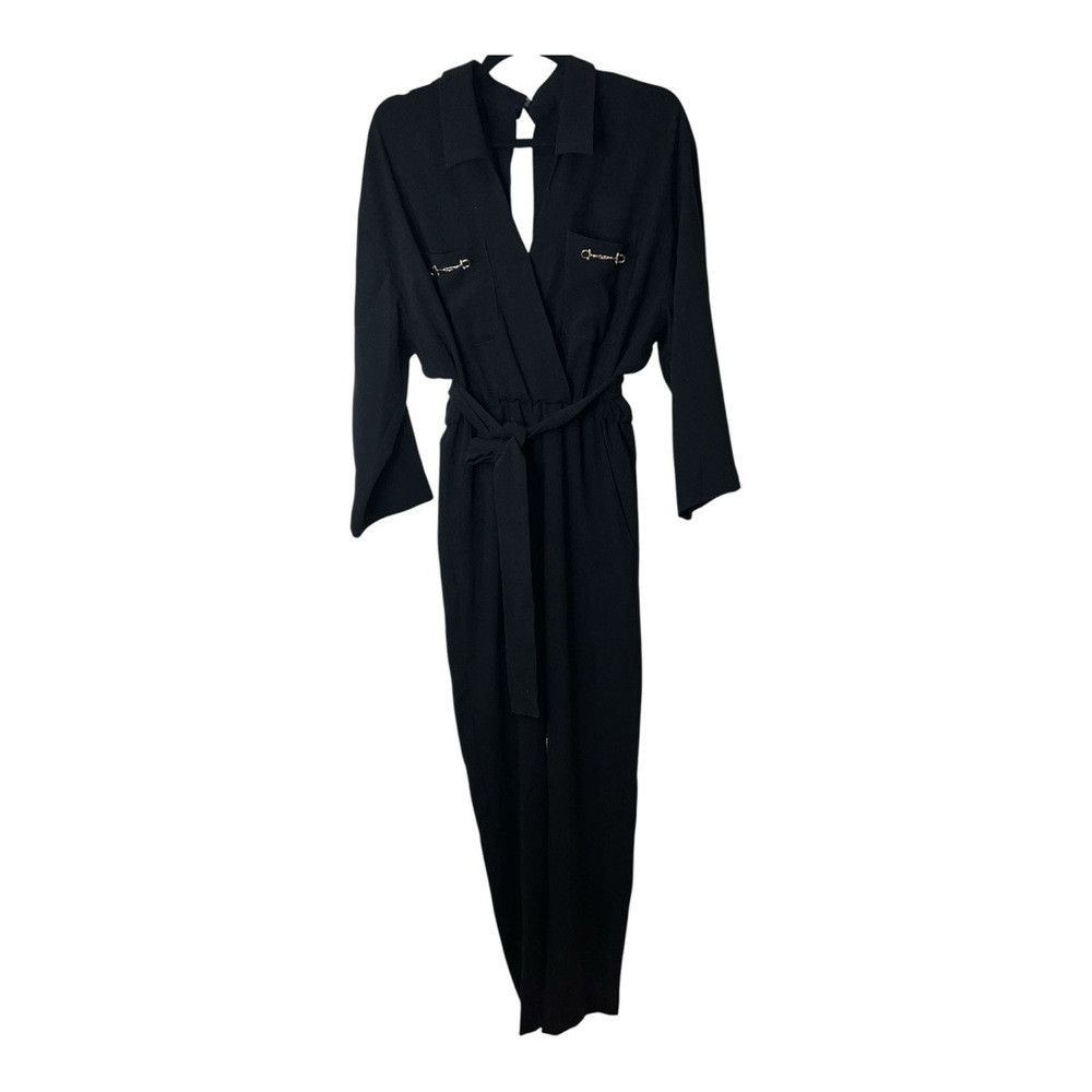 Maje Maje Black Horsebit Detail Jumpsuit NWT Size 34/2/XS Belted Size 26" / US 2 / IT 38 - 5 Thumbnail