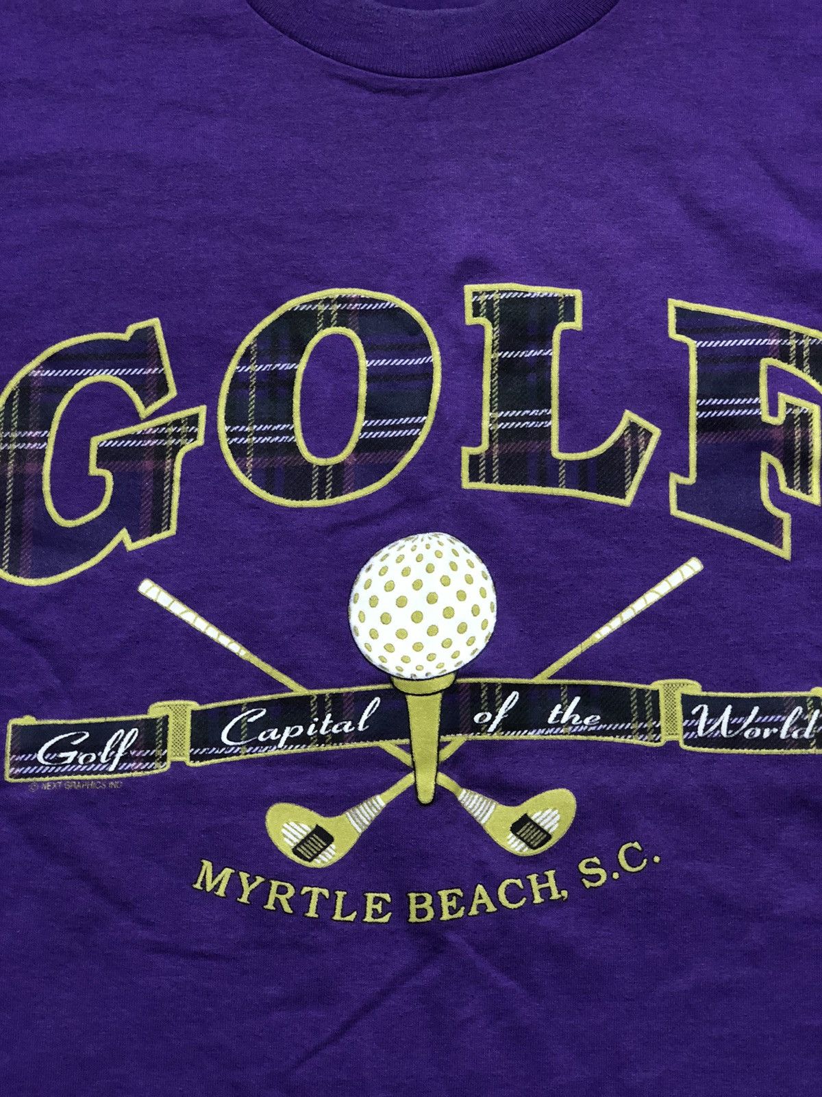 Fruit Of The Loom Vtg 90s Golf Myrtle Beach South Carolina Tourist Tee Size US L / EU 52-54 / 3 - 2 Thumbnail