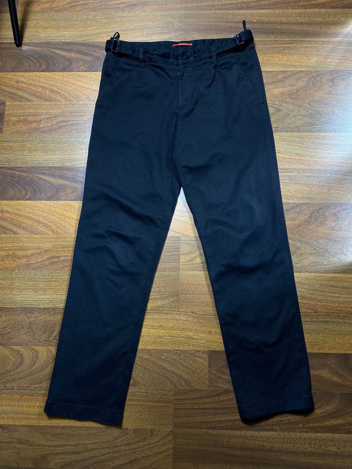 2011 Prada Milano Logo Patch online Black Corduroy Pants