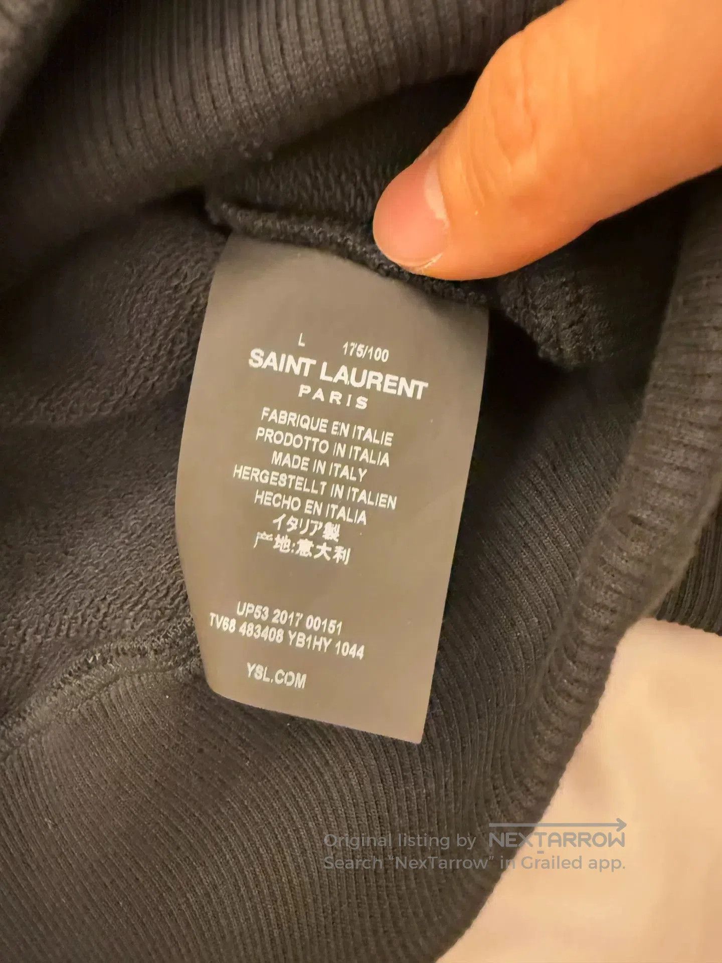 Yves Saint Laurent ysl saint laurent classic hoodie in gray. Size US L / EU 52-54 / 3 - 4 Thumbnail