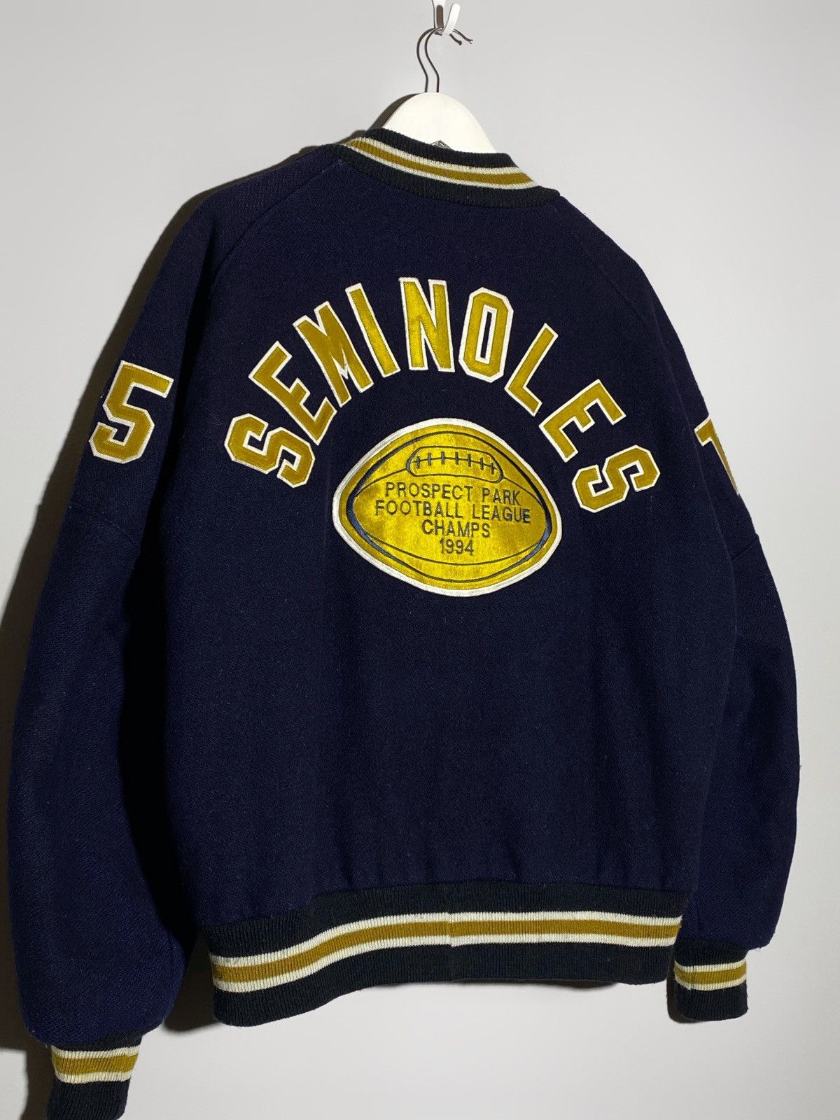 Vintage Vintage 90s De Long Varsity Jacket Seminoles Prospect Park Size US XL / EU 56 / 4 - 4 Thumbnail