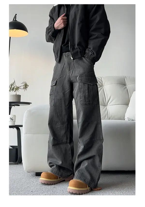 Jean Arisawa x Kaori Multi Pocket Cargo Loose Wide Leg Jeans Size US 32 / EU 48 - 2 Thumbnail
