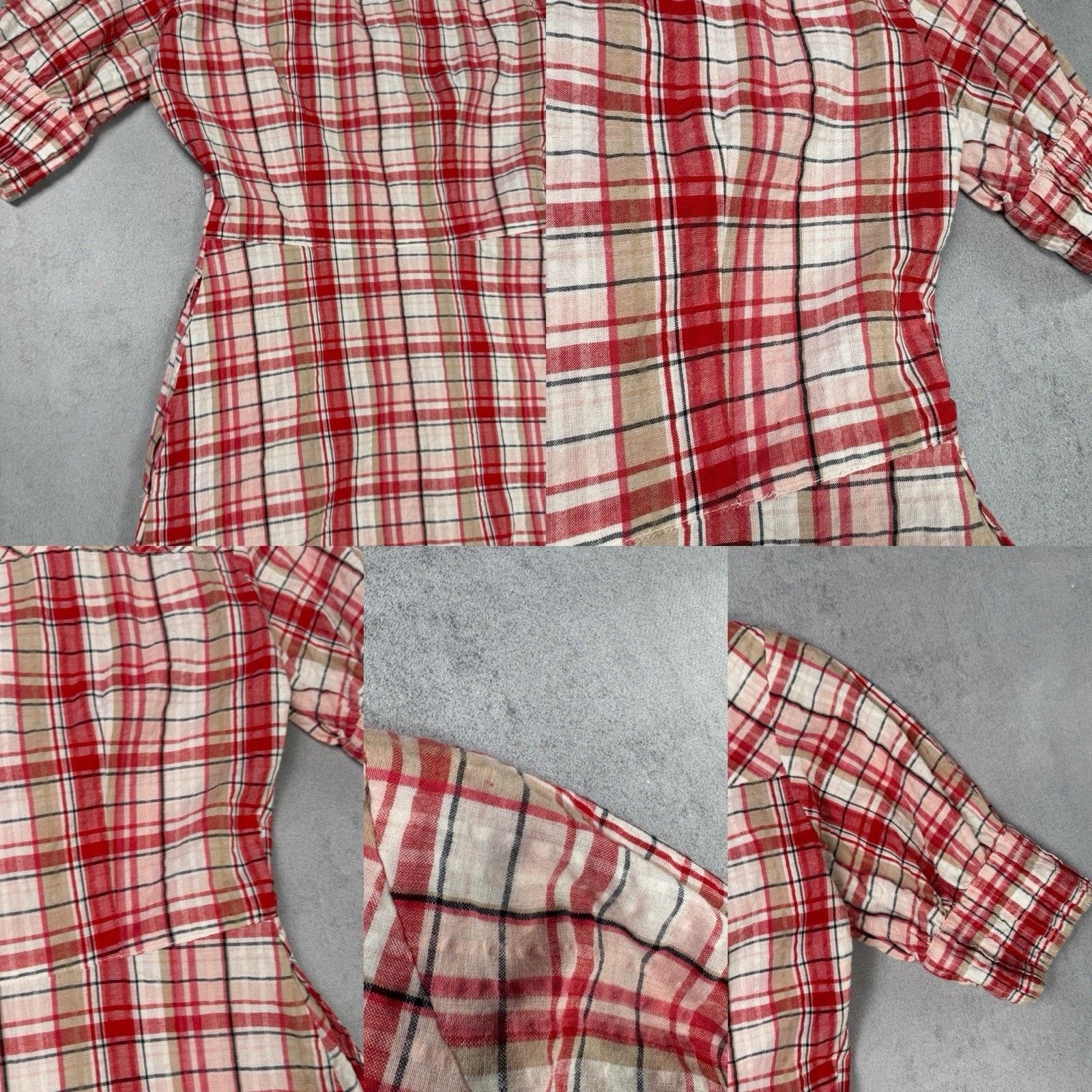 Vintage BRORA 100% Cotton Gingham Lined Chelsea Collar Dress Size 6 Size XS / US 0-2 / IT 36-38 - 24 Thumbnail