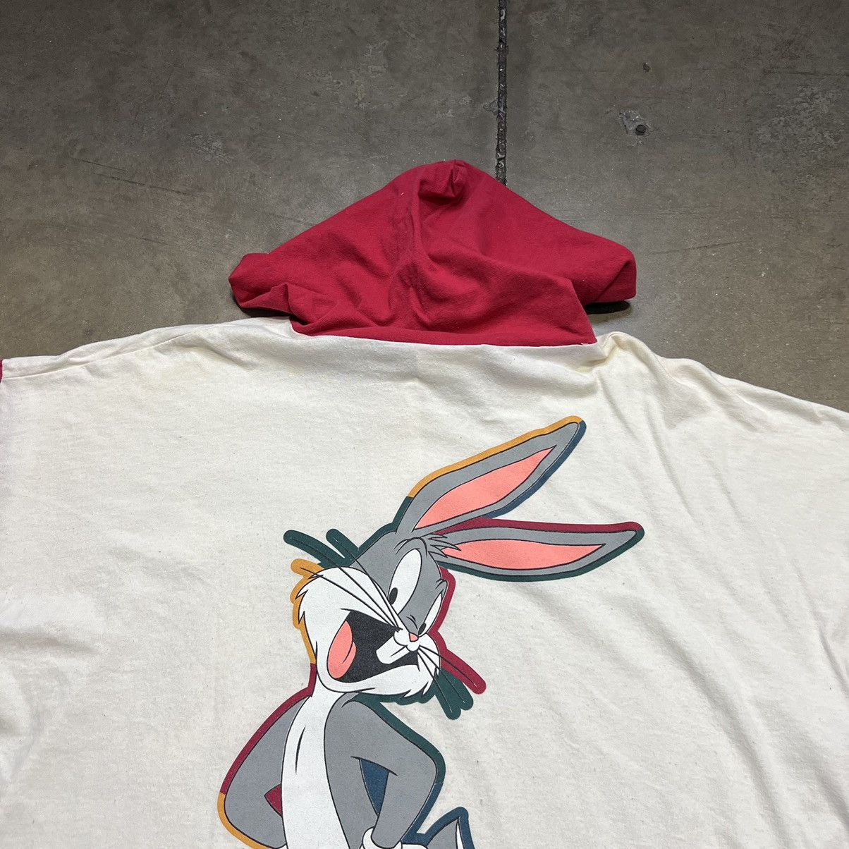 Vintage × Warner Bros Vintage 90s Bugs Bunny Looney Tunes Hoodie Graphic Tee Size US L / EU 52-54 / 3 - 6 Thumbnail