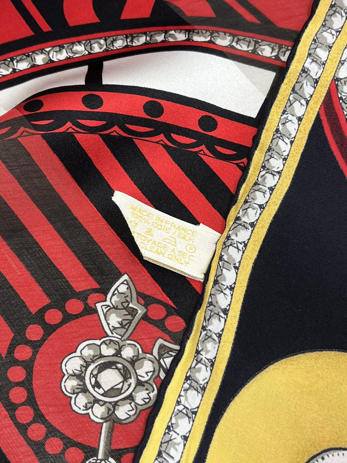 Cartier Cartier Made In France Red Silk Scarf 85x85 Cm Clock Print Size ONE SIZE - 9 Thumbnail