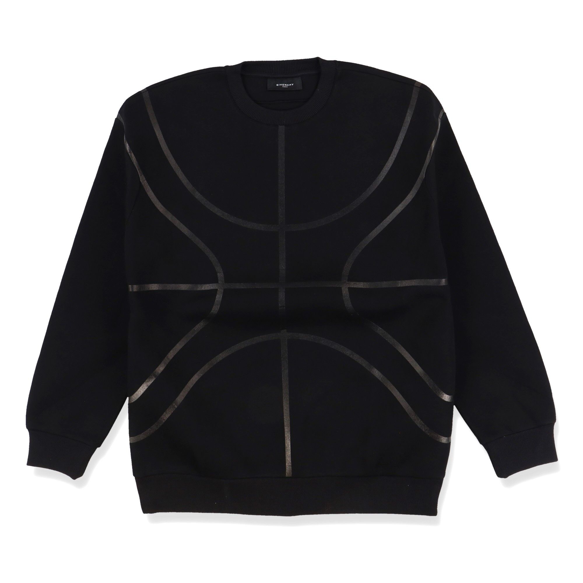 image of Givenchy Black Neoprene Basketball Pitch Oversized Sweatshirt, Men's (Size Large)