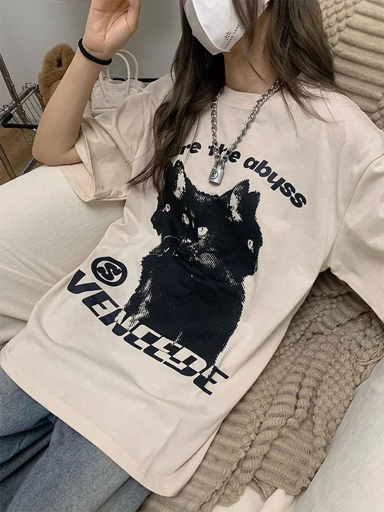 Vintage Men’s Oversized Hydra Cat Graphic Tee Y2K Streetwear Size US L / EU 52-54 / 3 - 1 Thumbnail